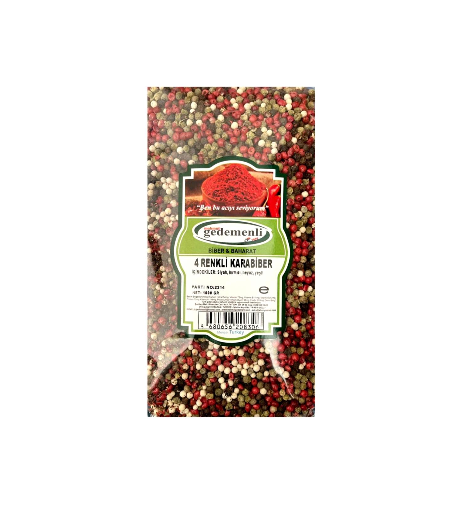 GEDEMENLI 4 COLORED BLACK PEPPER 1000 GR