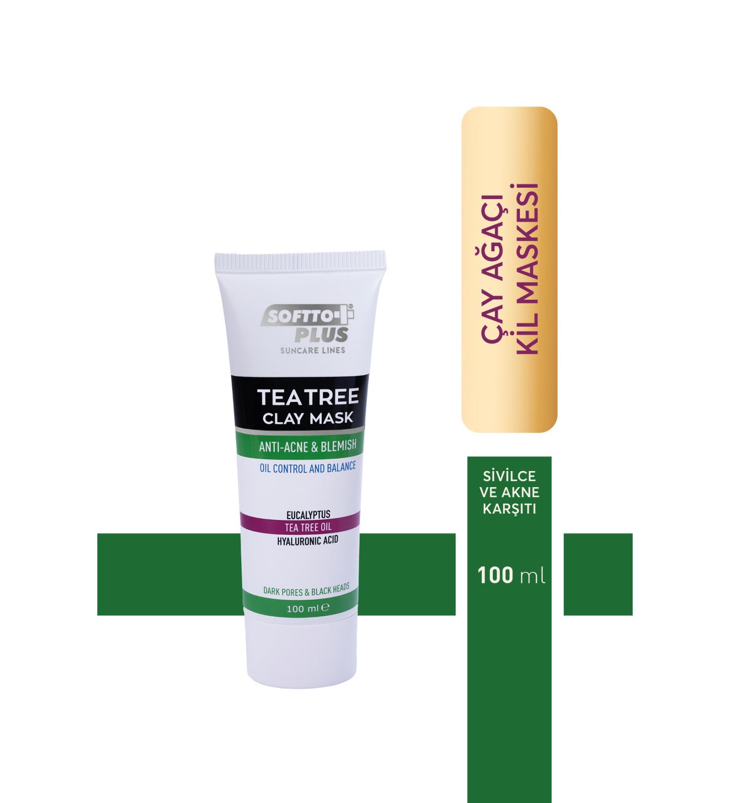 Softto Plus TEA TREE ANTI-ACNE CLAY MASK 100 ML - Buy Online on GoSupps.com