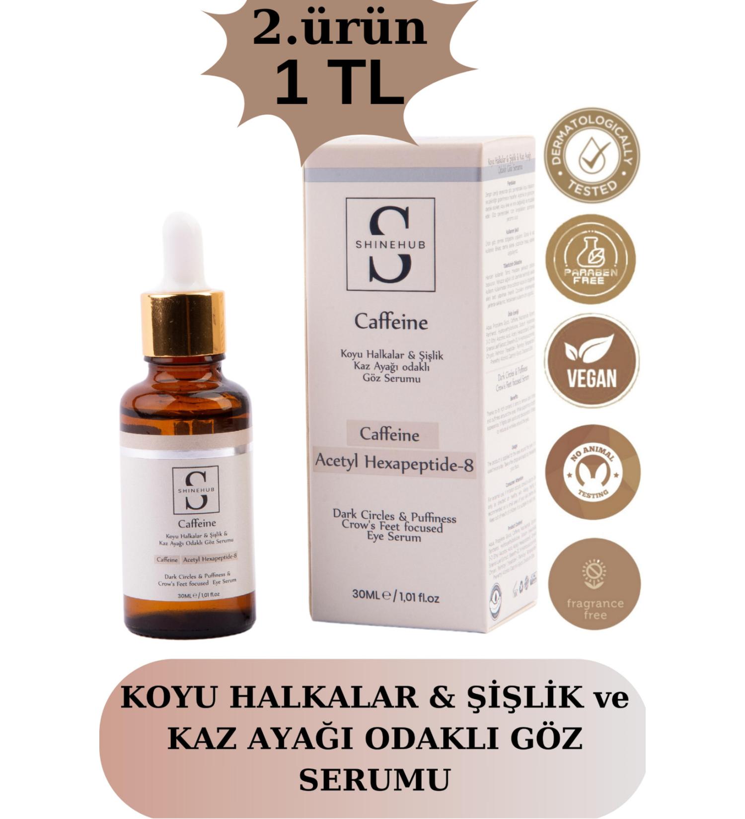 SHINEHUB Caffeine Serum - Eye Contour Under Eye Caffeine Serum Focused on Dark Circles Puffiness Dark Circles and Crow's Feet - Buy Online on GoSupps.com