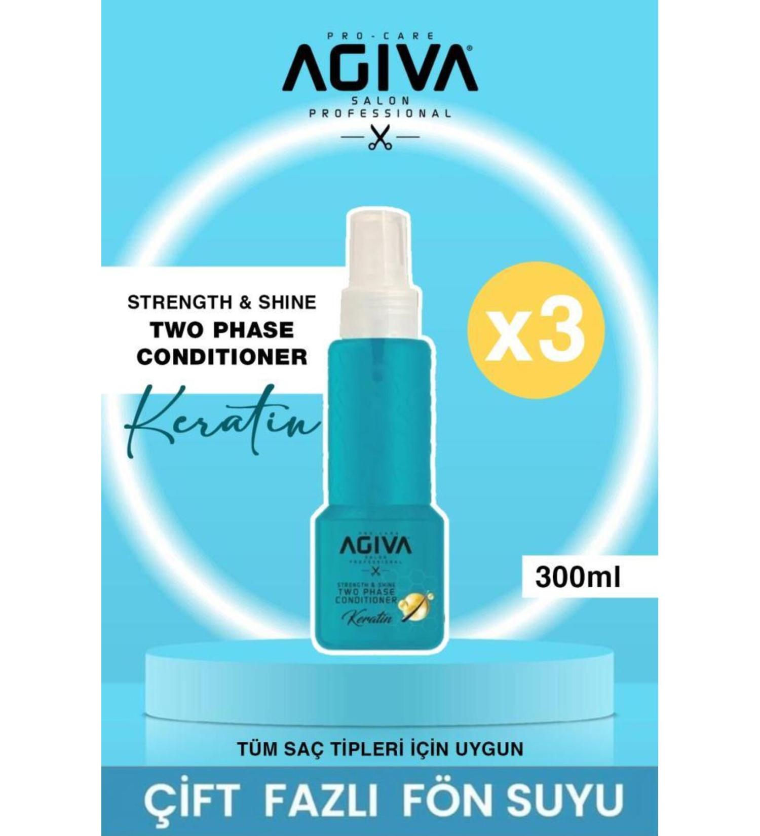 Agiva Dual Phase Blow Drying-Combation Water for Very Damaged Weak and Dull Hair 300ml X3