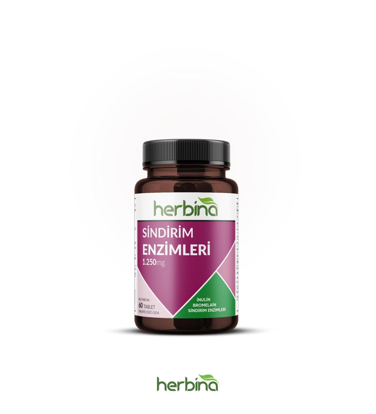 Herbina Digestive Enzymes 1250 Mg 60 Tablets - Buy Online on GoSupps.com