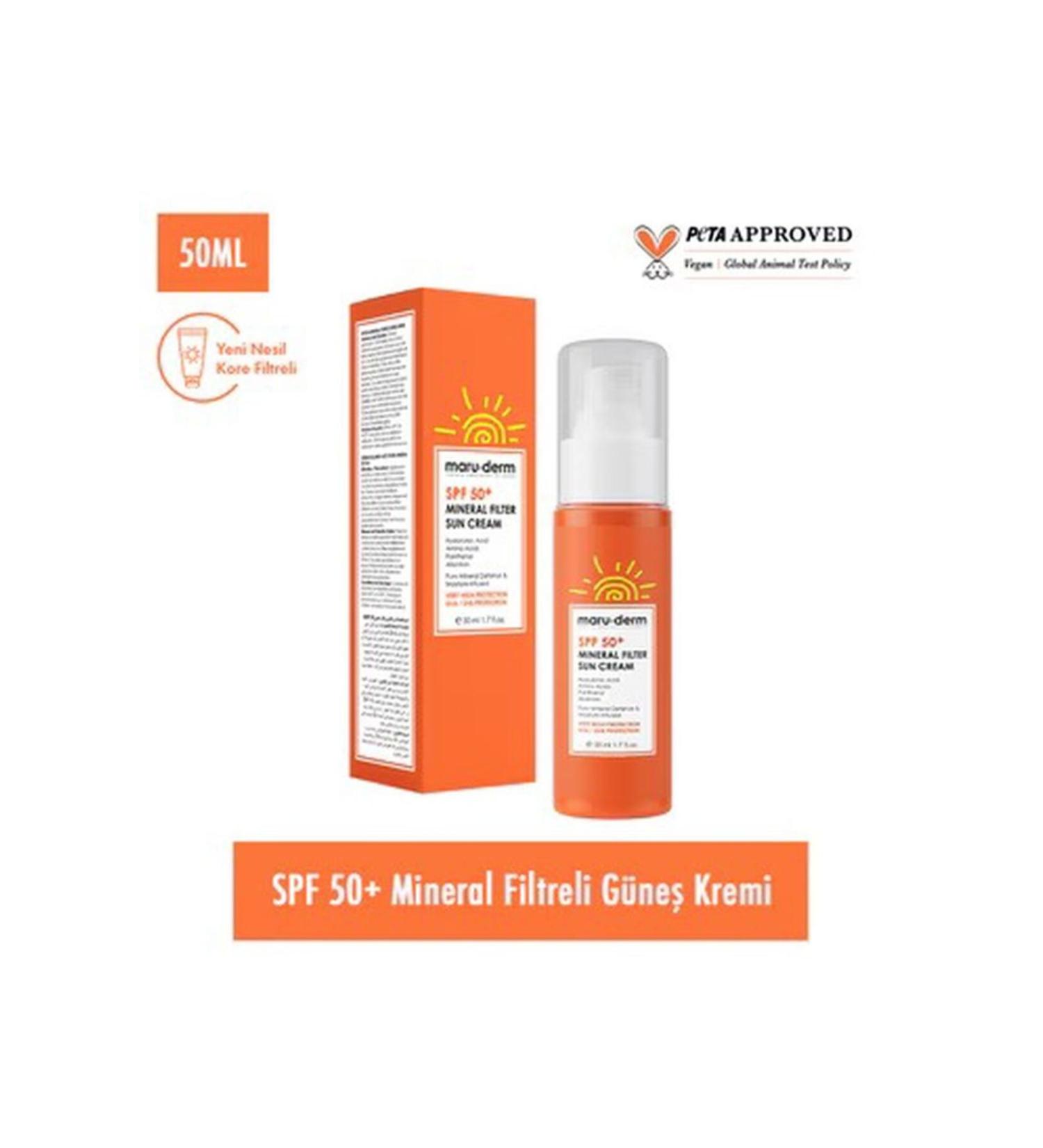 Maru.Derm SPF+50 Mineral Filter Sun Cream 50 ml - Buy Online on GoSupps.com