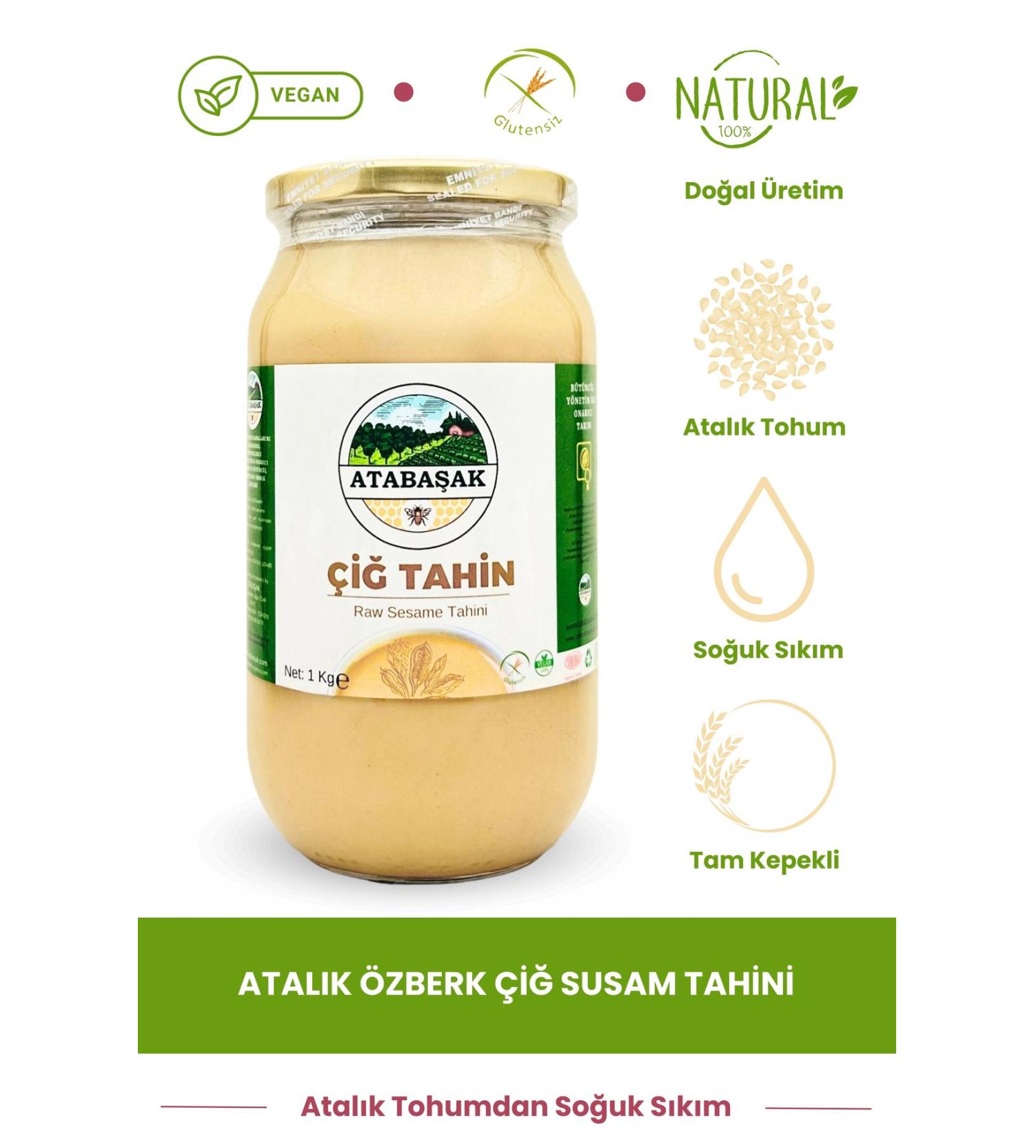ATABA AK Natural Atal k zberk Raw Sesame Tahini 1 Kg - Buy Online on GoSupps.com