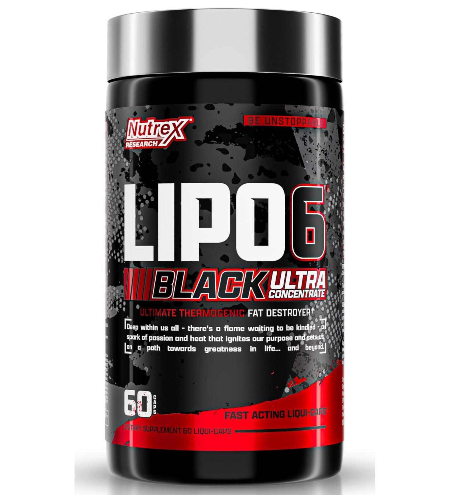 Nutrex Lipo 6 Black Ultra Concentrate Fat Burner 60 Black Caps