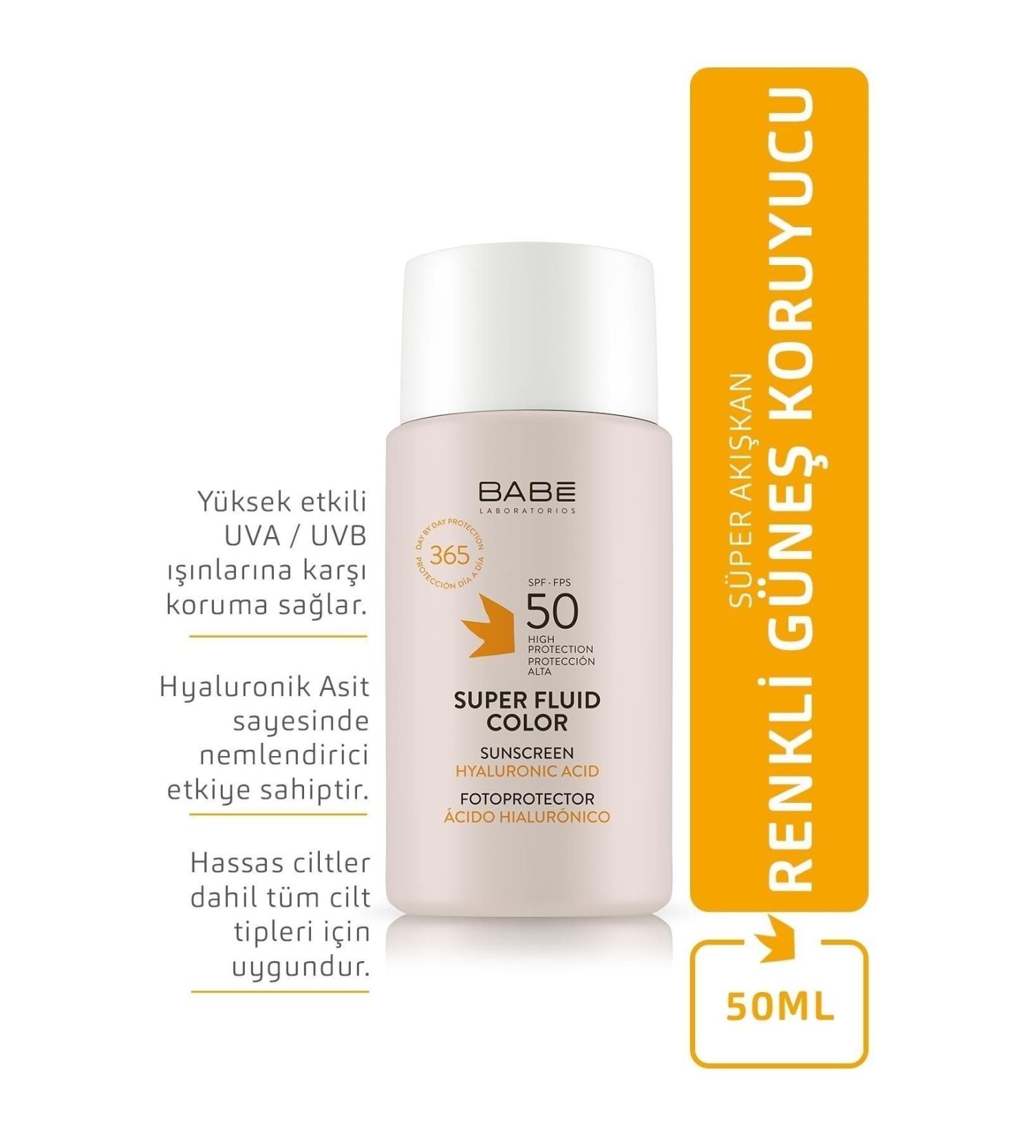 Babe Sun SPF 50 Super Fluid Sunscreen 50 ml - Tinted