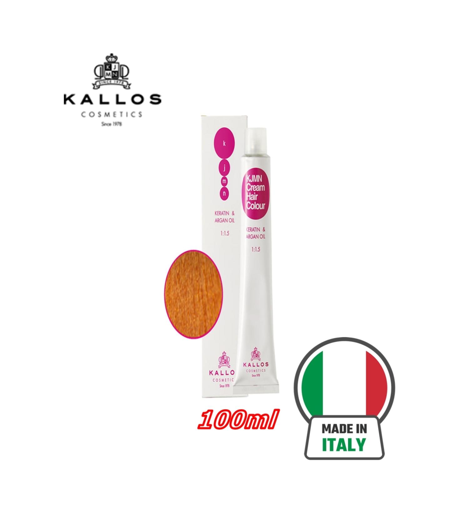 Kallos Cosmetics KALLOS KJMN Cream Hair Dye 8.43 Light Blonde Copper Gold KERATIN & ARGAN OIL Italian Hair Dye 100ML
