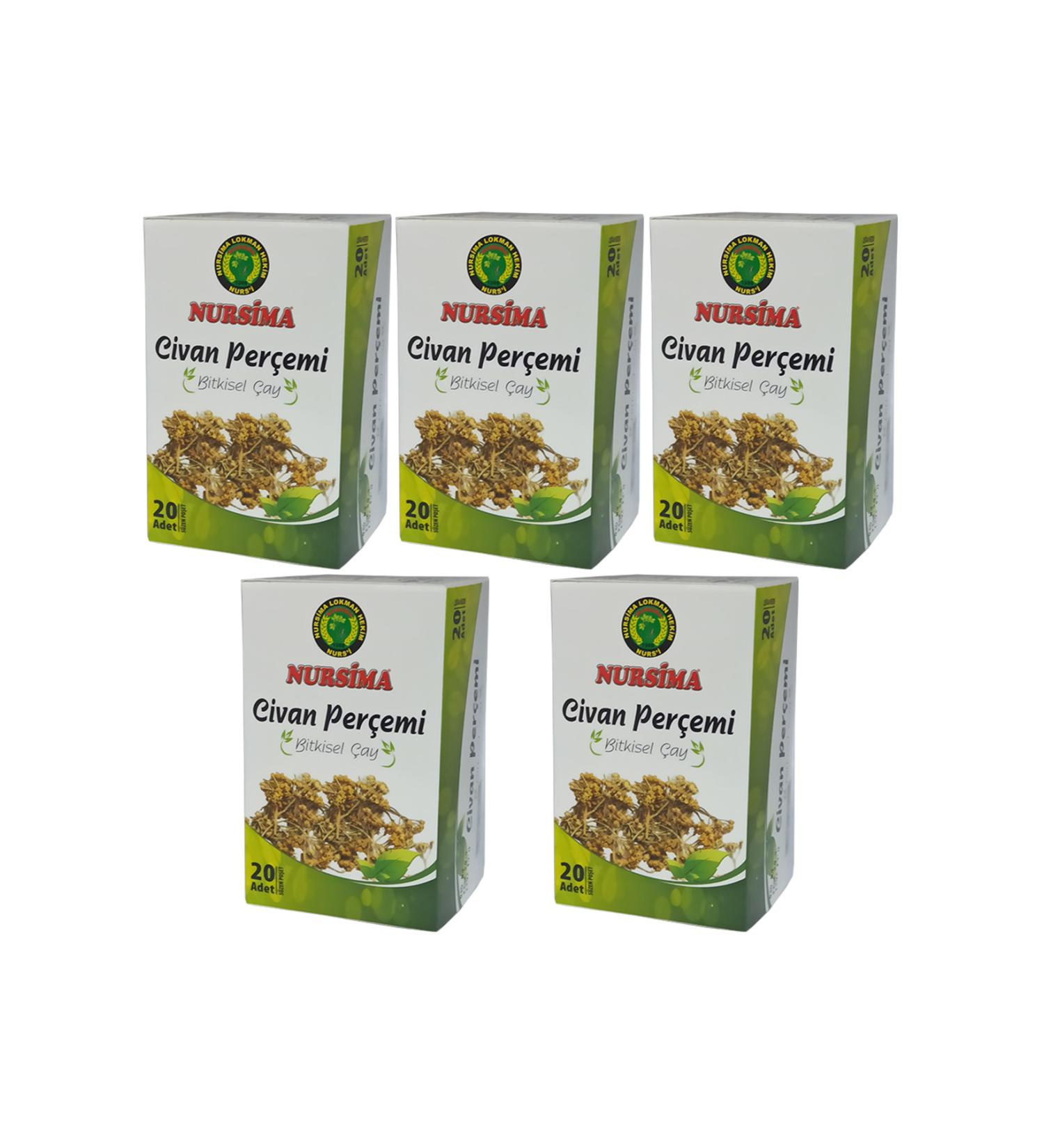 Nursima Yarrow Herbal Tea 20 Filter Bags 5 Boxes