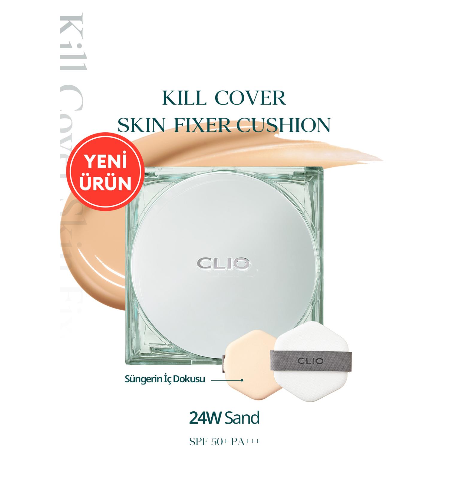 CLIO All Day Matte Cushion Foundation CLIO Kill Cover Skin Fixer Cushion (24W Sand) SPF50+ PA+++ - Buy Online on GoSupps.com