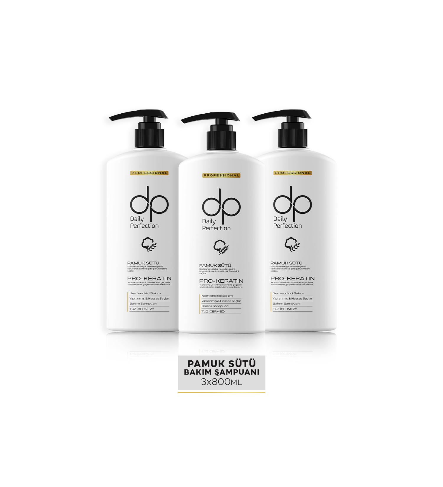 dp Daily Perfection Shampoo Cotton Milk 800 ml X 3 Pieces - Buy Online on GoSupps.com