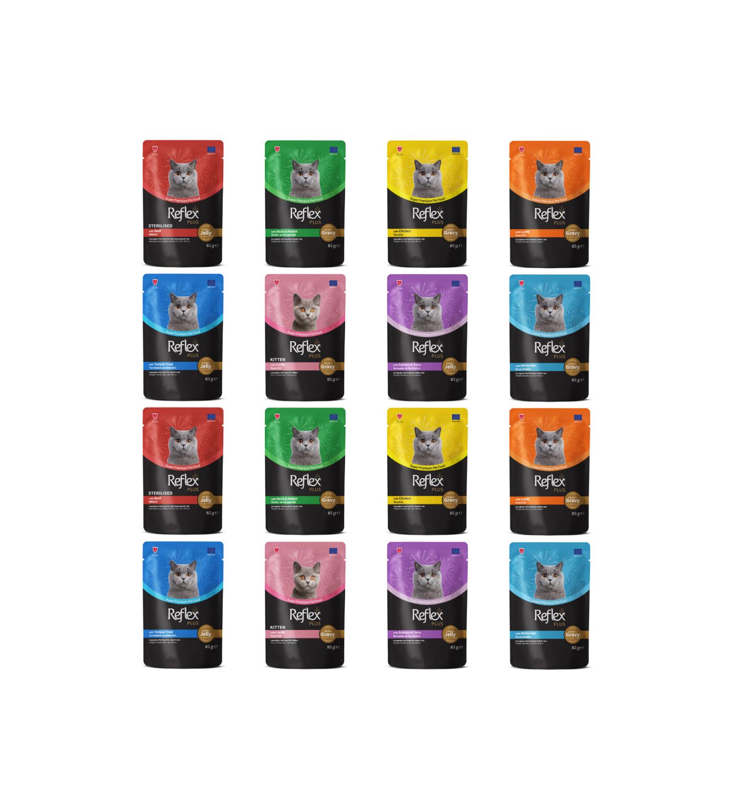Reflex Plus Mixed Pouch Cat Food 85 Gr X 16 Pieces