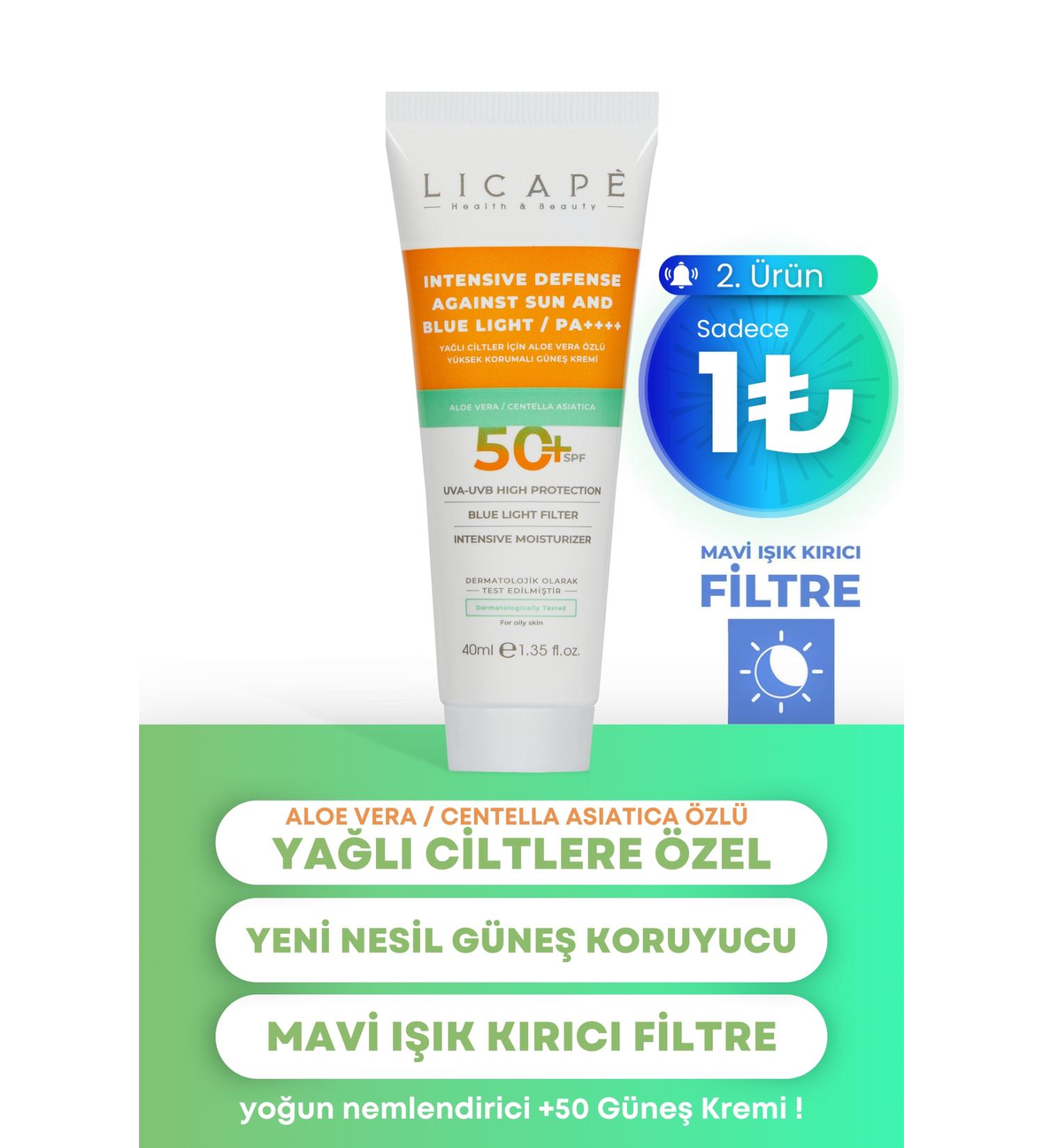 Licape High Protection +50 Factor Sun Cream with Aloe Vera Extract for Oily Skin 40ml - Buy Online on GoSupps.com