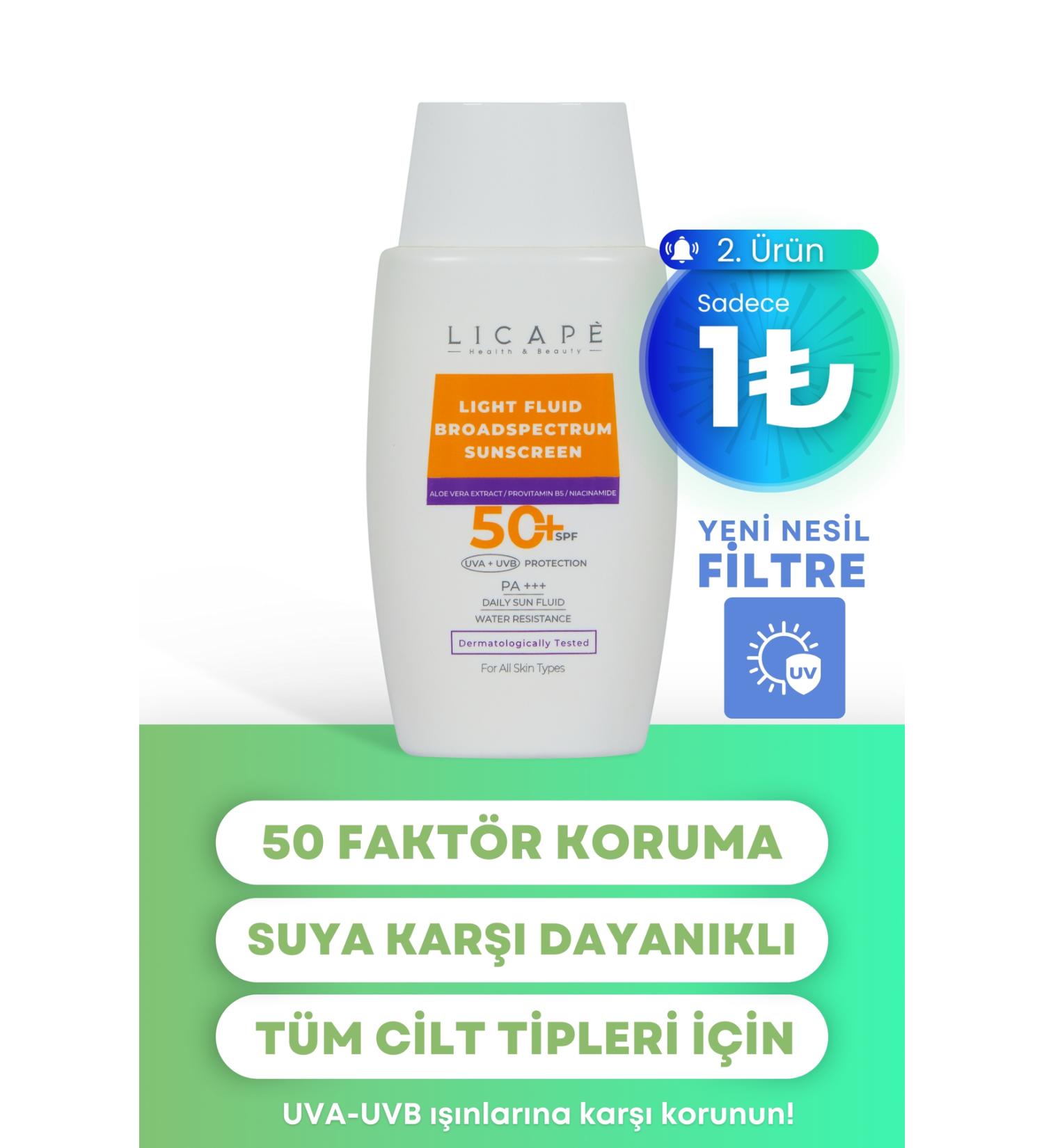 Licape High Protection Water Resistant Suitable for All Skin Types 50 Factor Liquid Sun Cream 50 ml - Buy Online on GoSupps.com
