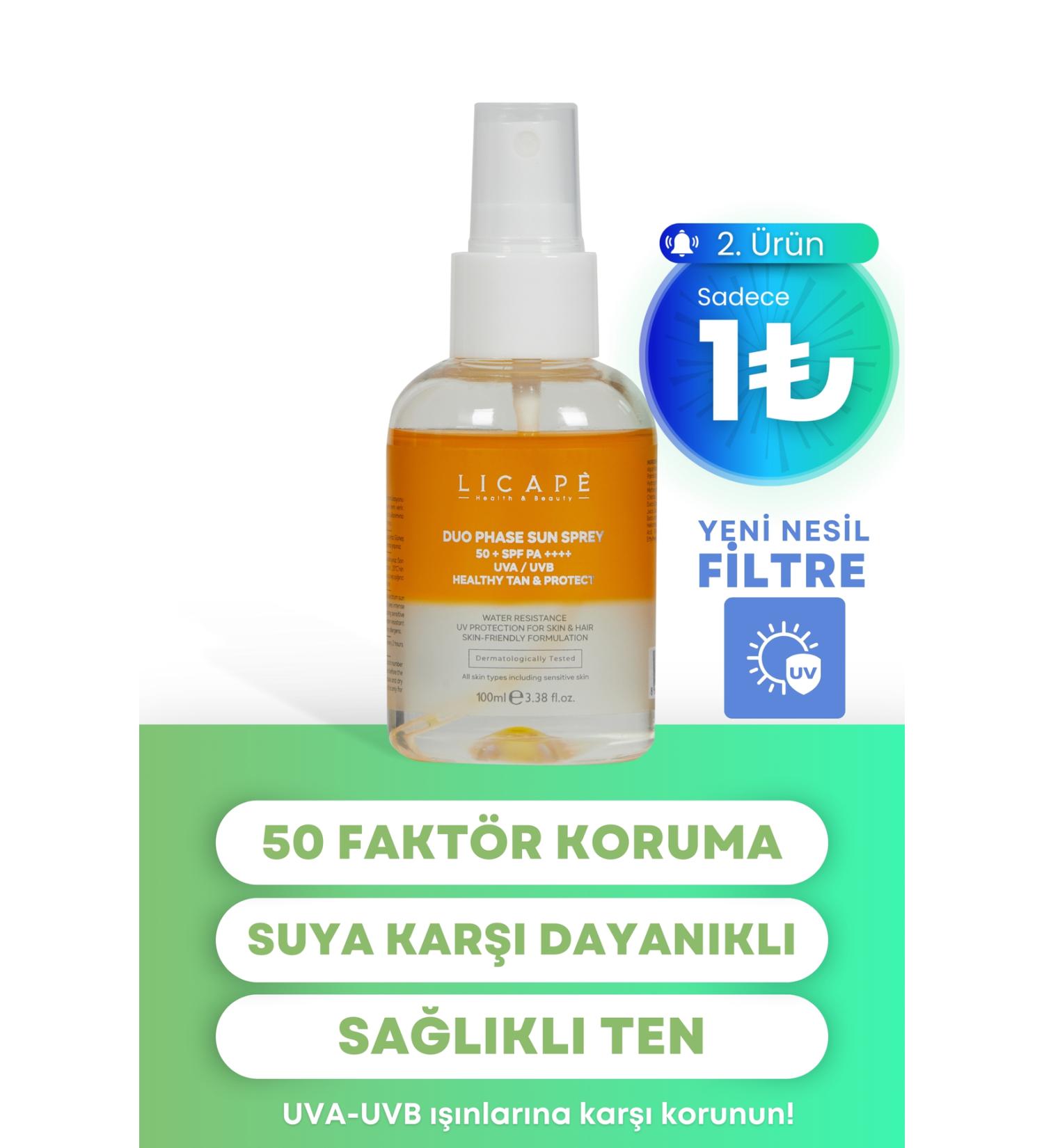 Licape Two Phase Water Based and Water Resistant Sun Cream for Dry and Sensitive Skin 100ml - Buy Online on GoSupps.com