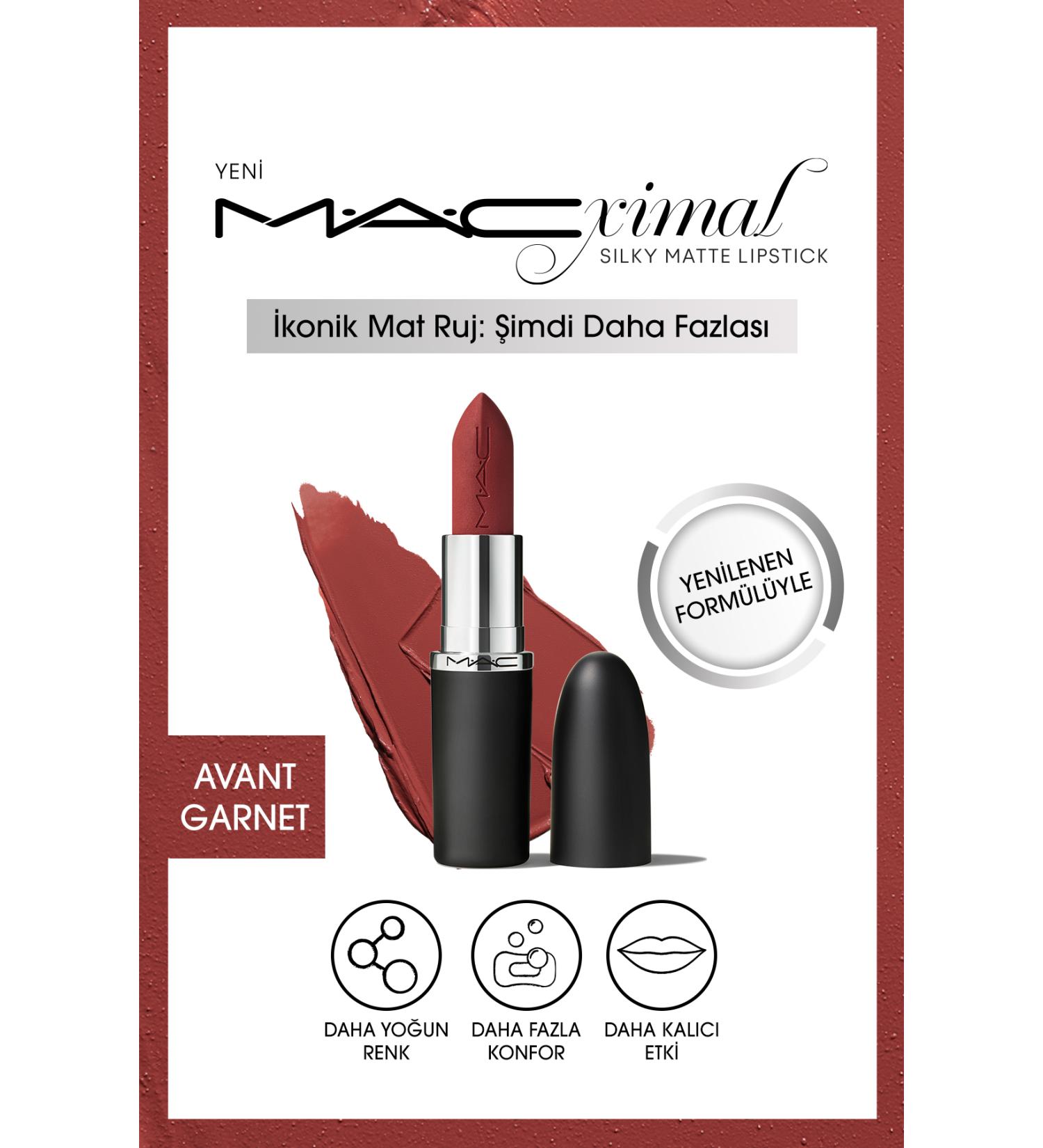 Mac M a cx mal Silky Matte Lipstick Moisturizing Effect Intense Color Lipstick - Avant Garnet - Buy Online on GoSupps.com
