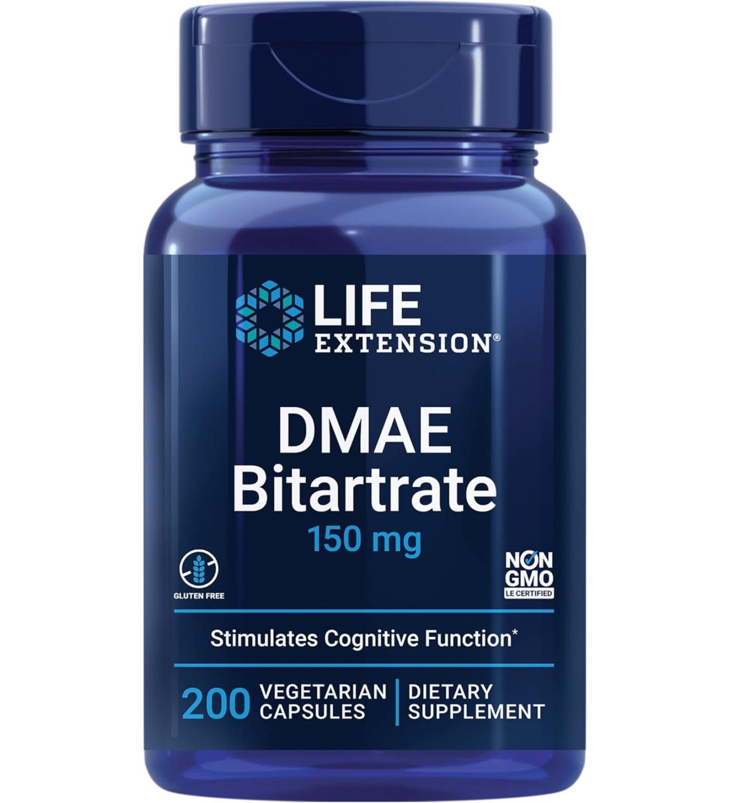 Life Extension DMAE Bitartrate 200 VEG CAPSULES