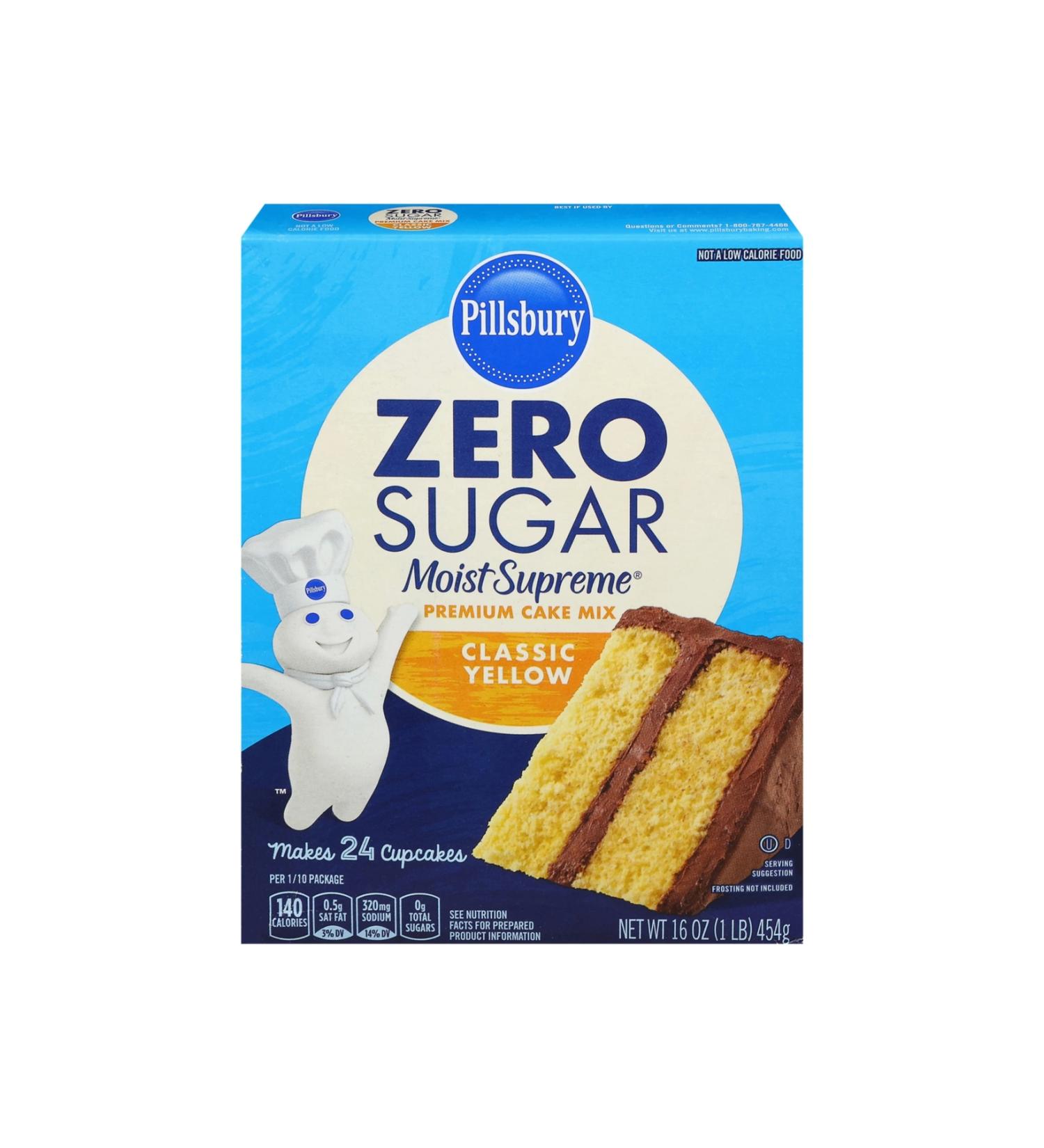 Pillsbury Zero Sugar Moist Supreme Premium Cake Mix Classic Yellow 454 gr