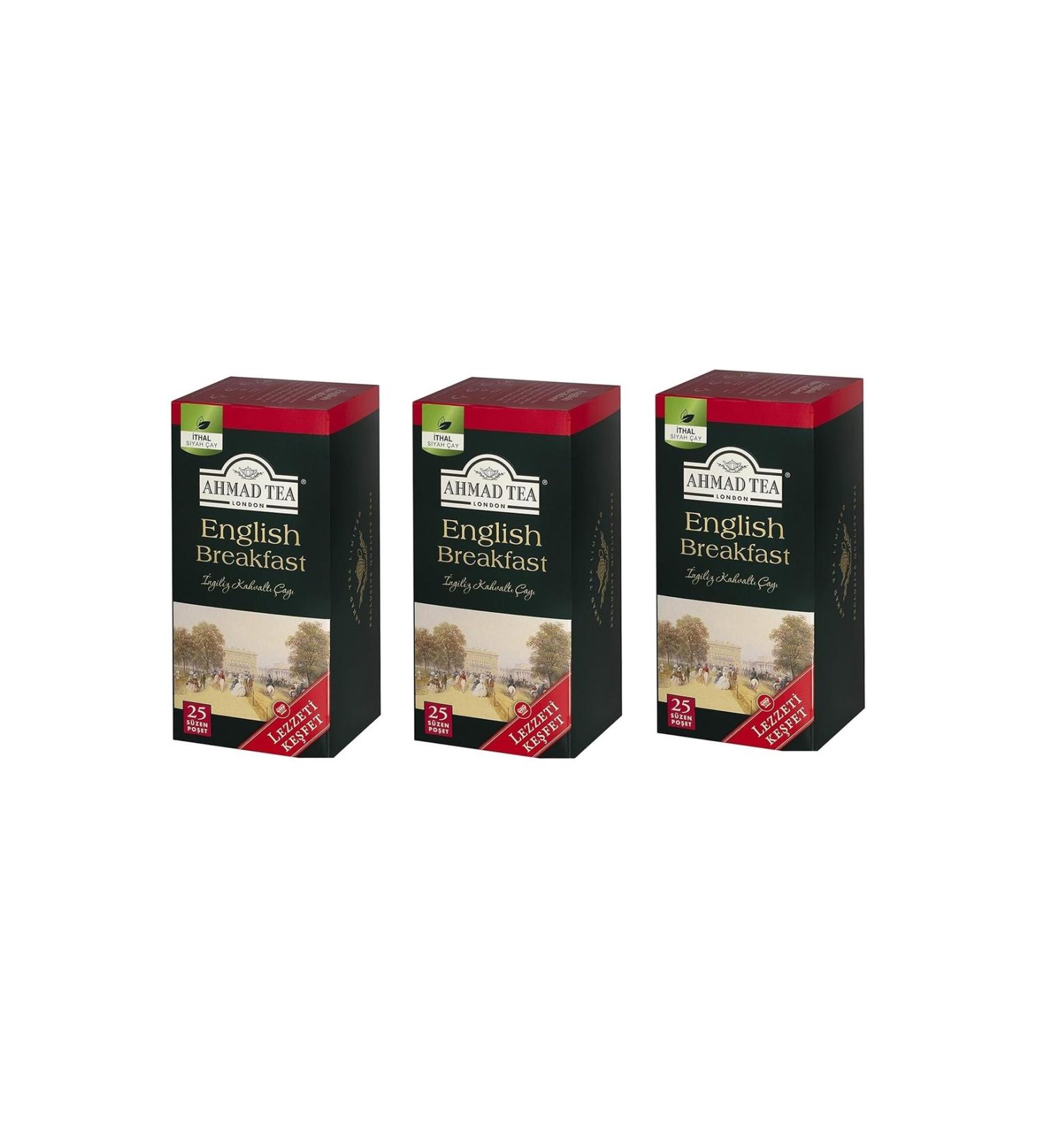 ahmad tea london English Breakfast Cup Tea Bags 25 Pieces - 3 Pack