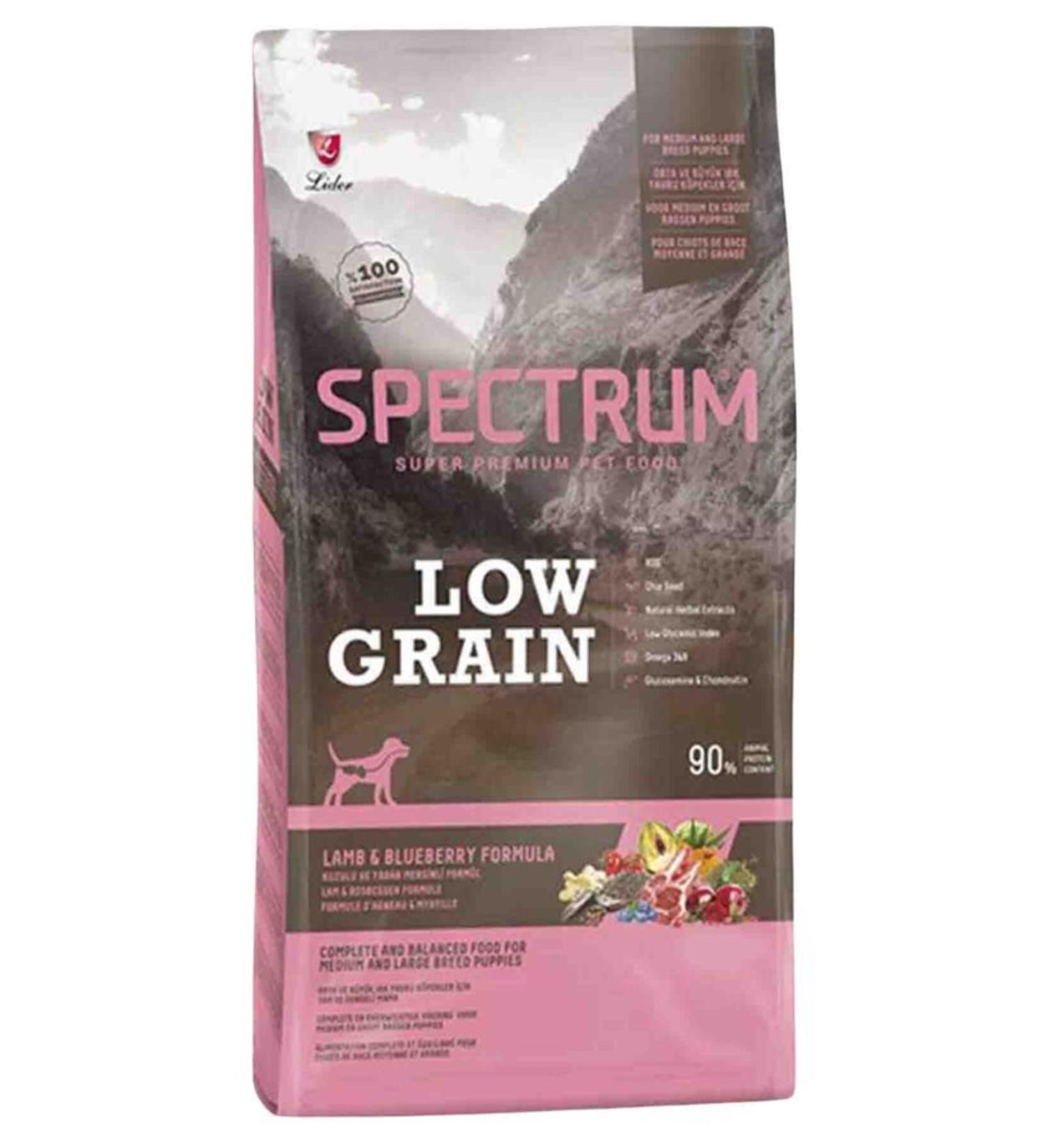 Spectrum Low Grain Lamb and Blueberry Medium Breed Puppy Food 12+1 Kg