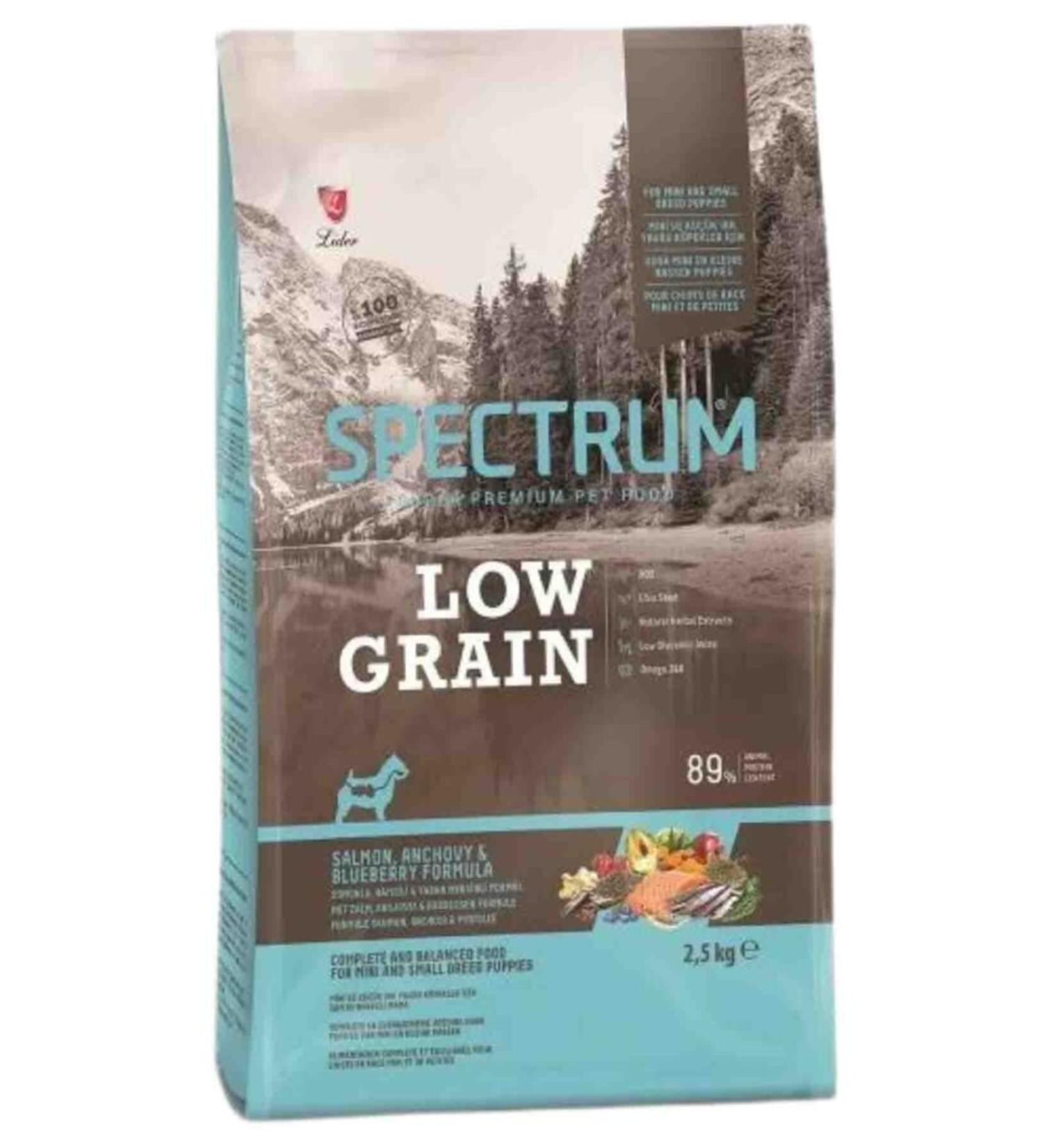 Spectrum Low Grain Salmon Anchovy and Blueberry Mini Breed Puppy Food 2.5kg