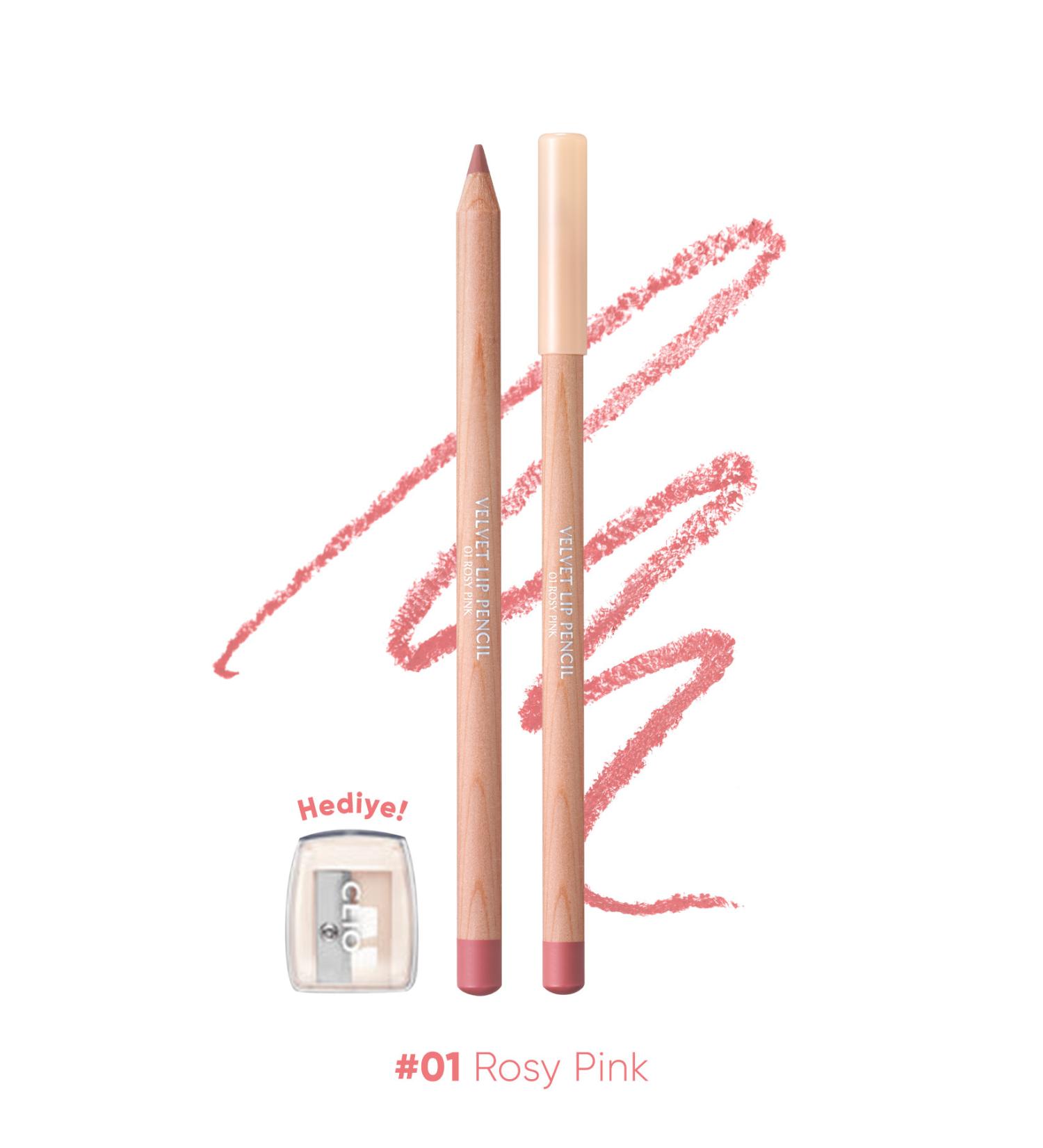 CLIO Creamy Formula Lip Pencil and Sharpener Set Velvet Lip Pencil Set 01 Rosy Pink - Buy Online on GoSupps.com
