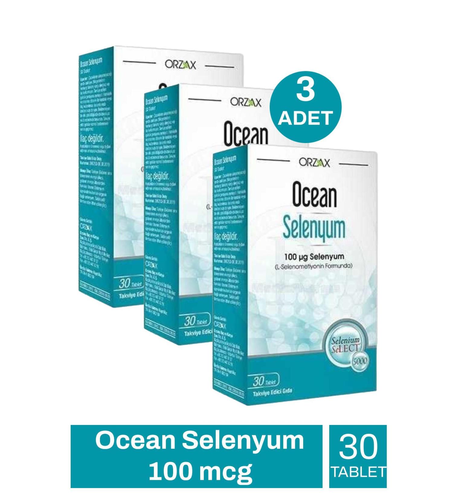 Ocean Selenium 100 mcg 30 Tablets 3 Pieces