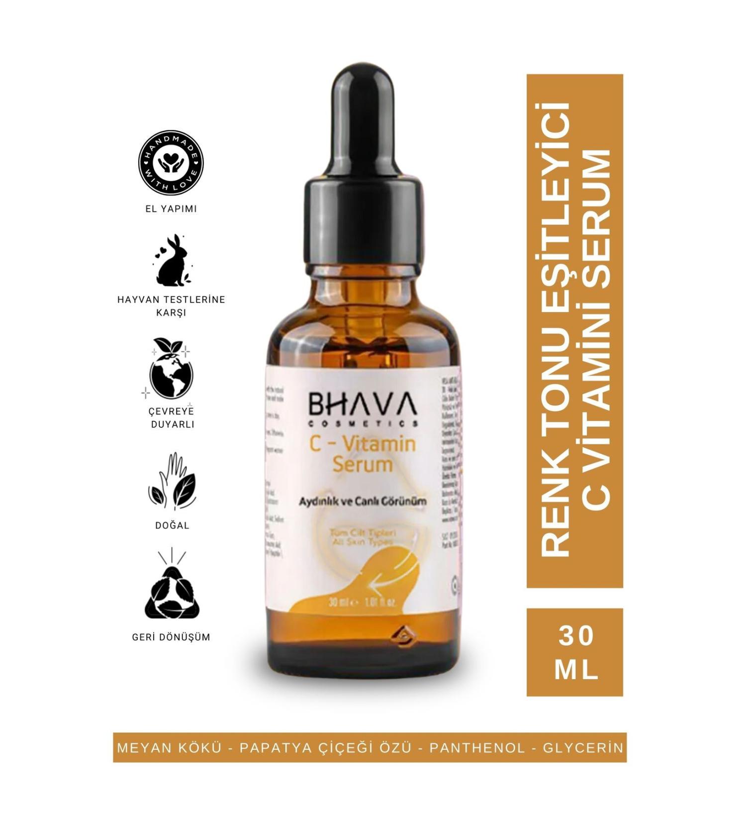 bhava cosmetics Tone Equalizing Brightening Intense Hydrating Vitamin C Serum 30 ml - Buy Online on GoSupps.com