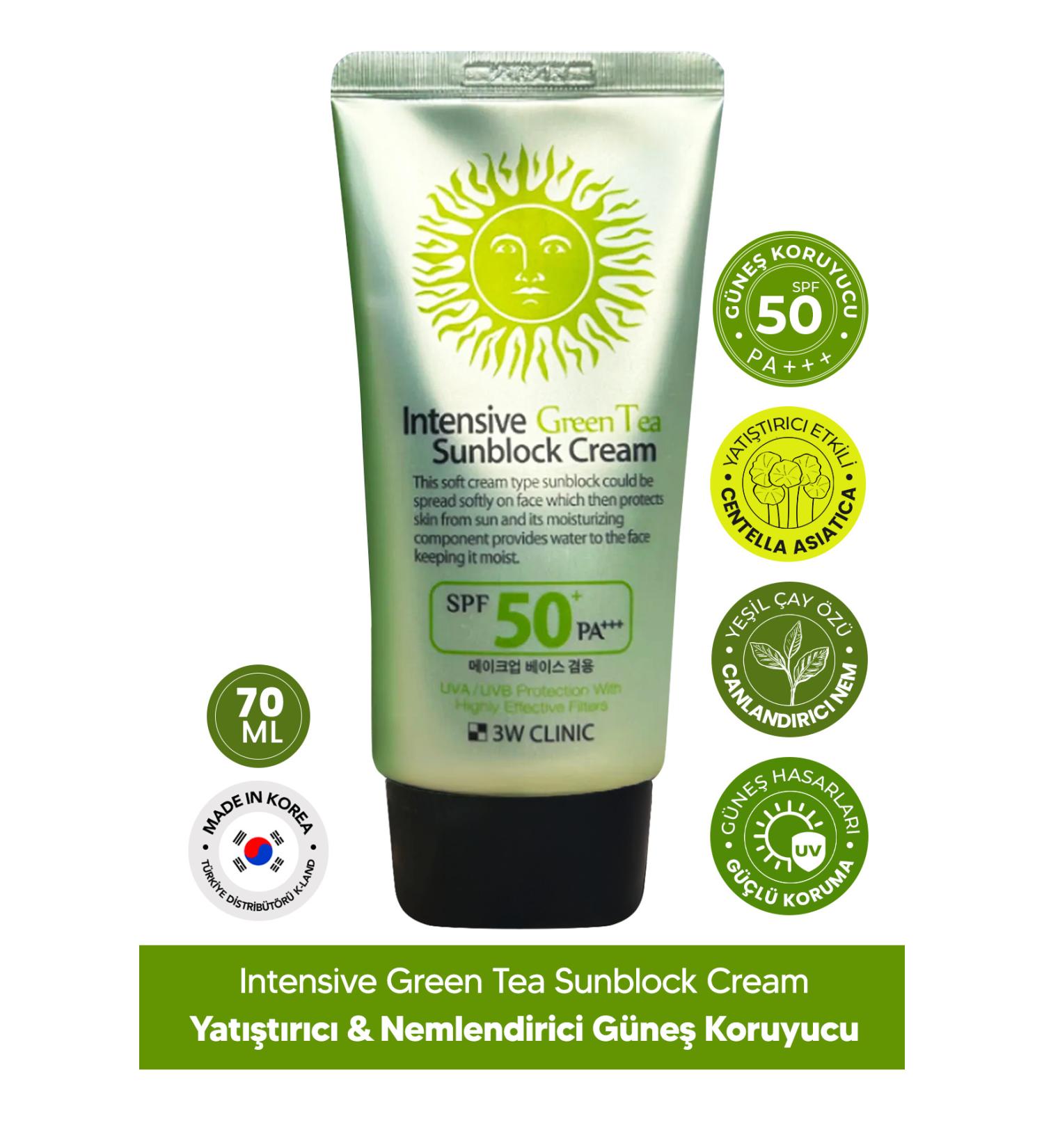 3W CLINIC Soothing and Moisturizing Green Tea Sunscreen Large 3w Clinic SPF 50+ PA +++ 70ml