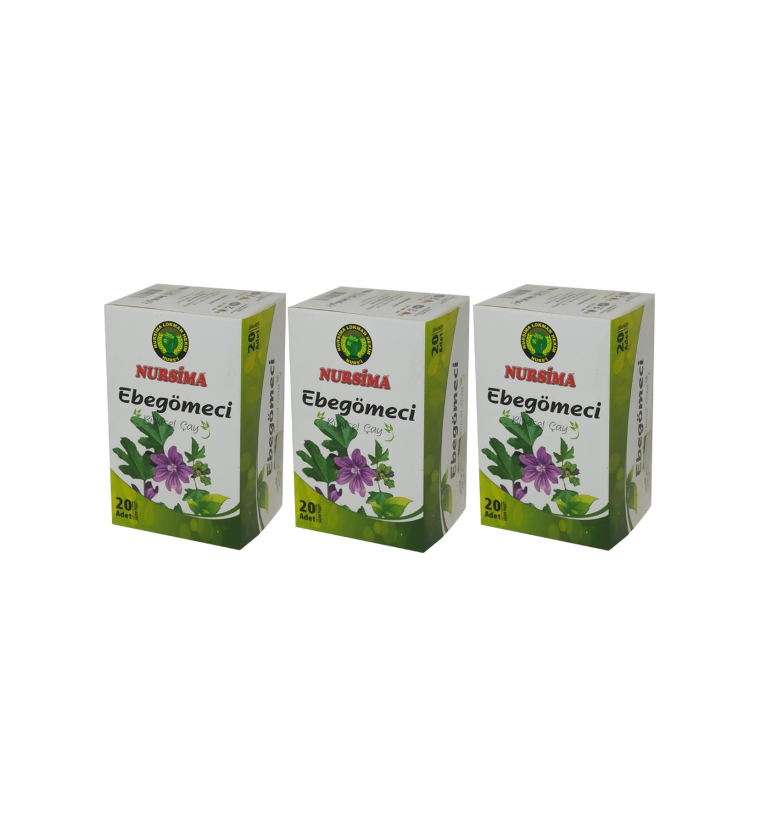 Nursima Mallow Herbal Tea 20' Filter Bags 3 Boxes