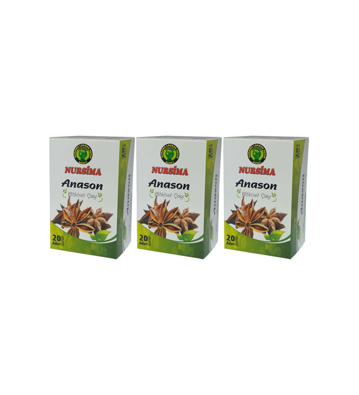 Nursima Anise Herbal Tea 20 Filter Bags 3 Boxes