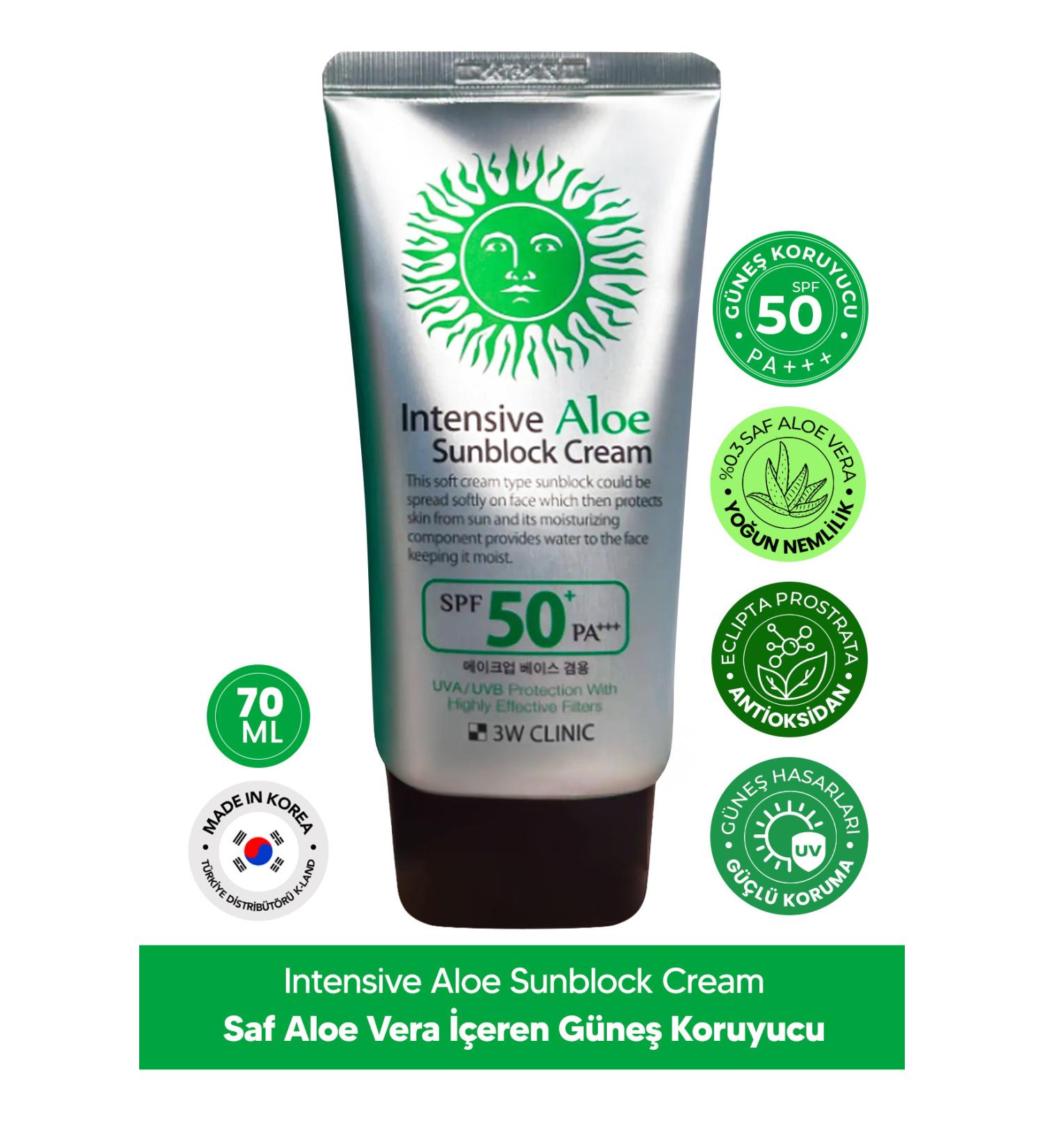 3W CLINIC Soothing Sun Cream for Sensitive Skin with Aloe Vera 3W Clinic SPF 50+ PA+++ 70 ml