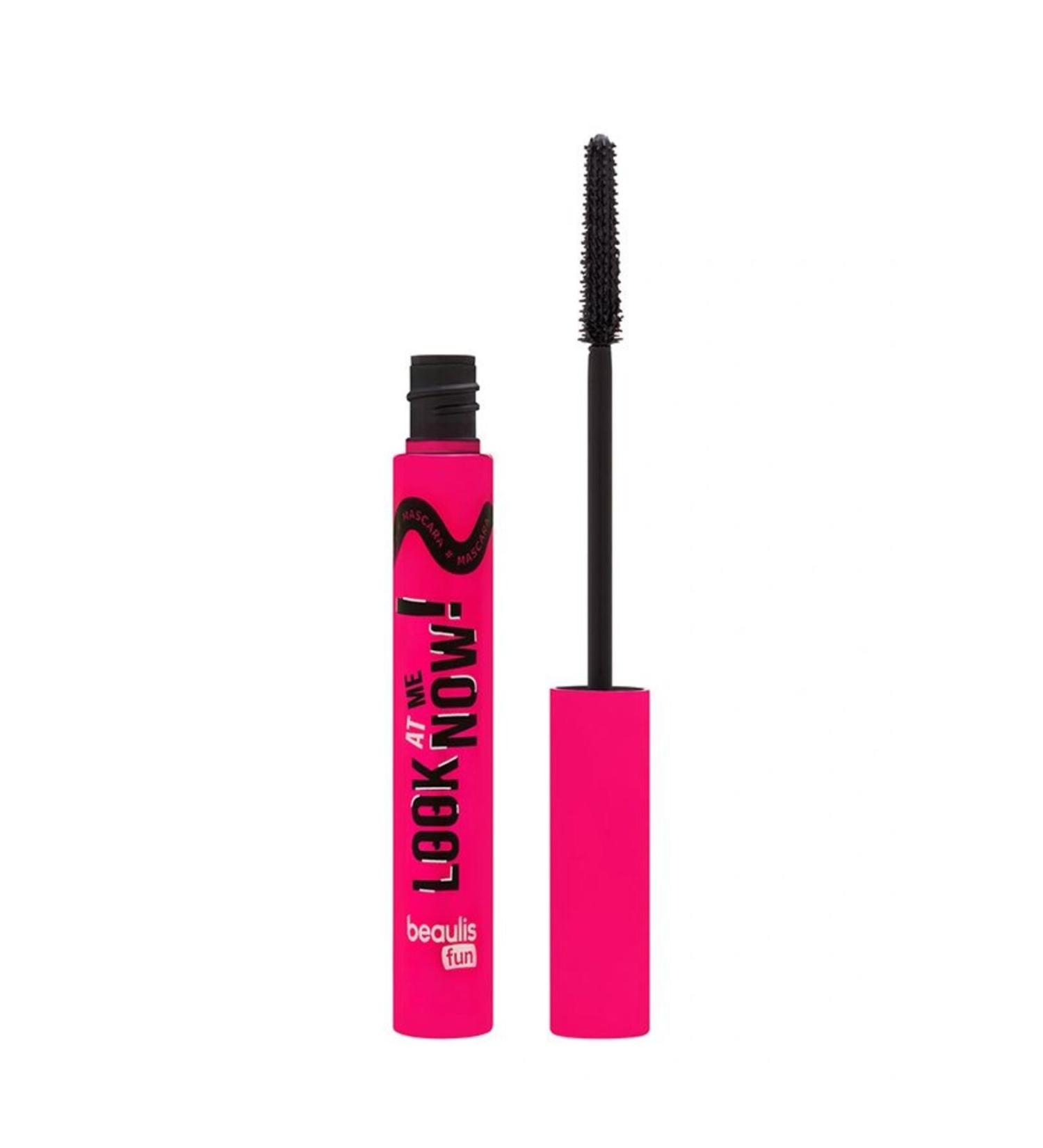 beaulis fun Fun Look At Me Now Mascara 100 Black adds volume and defines.