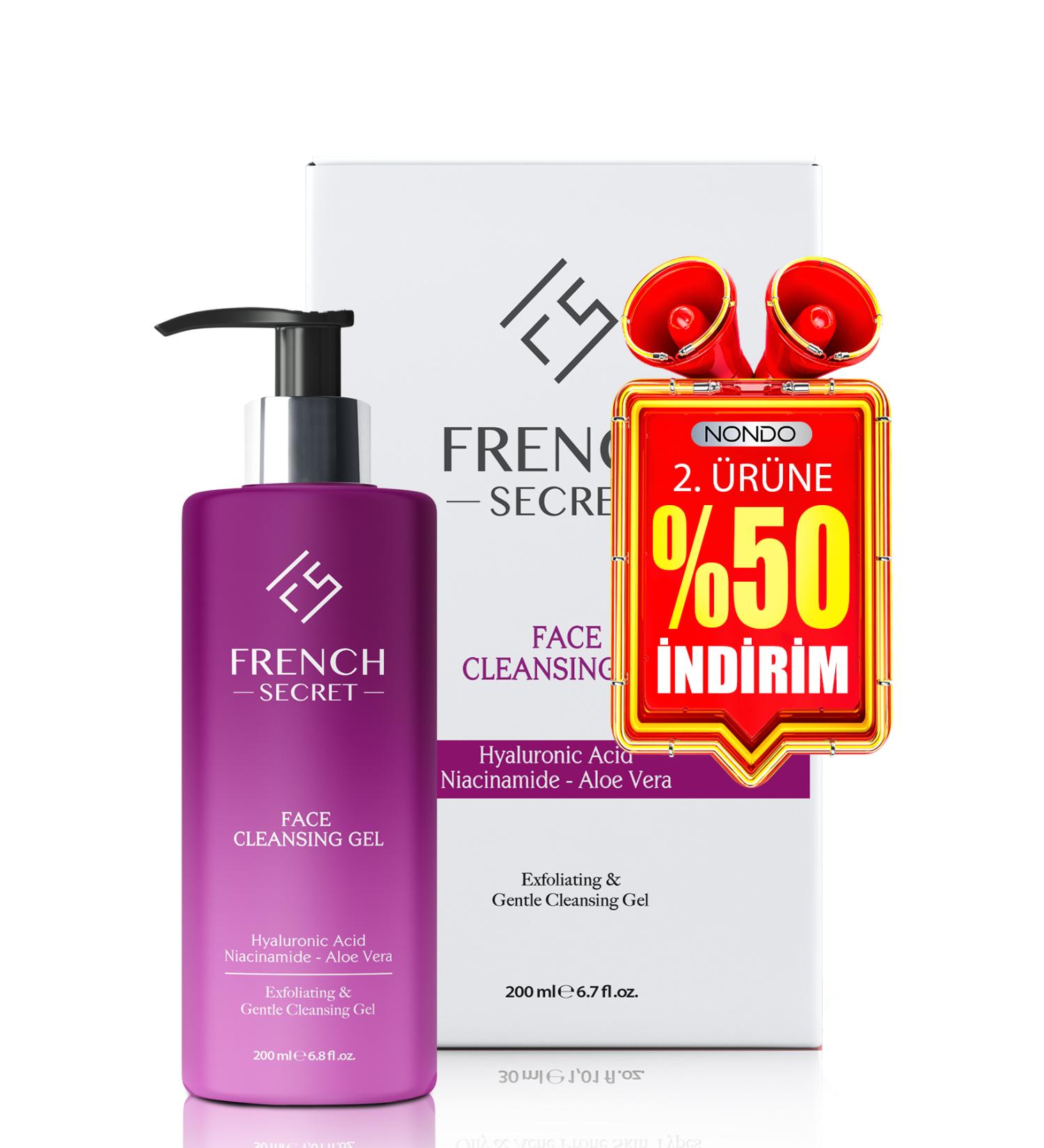 French Secret Facial Cleansing Gel for Acne and Pimple Prone Skin 200ml Hyaluronic Acid Niacinamide - Buy Online on GoSupps.com