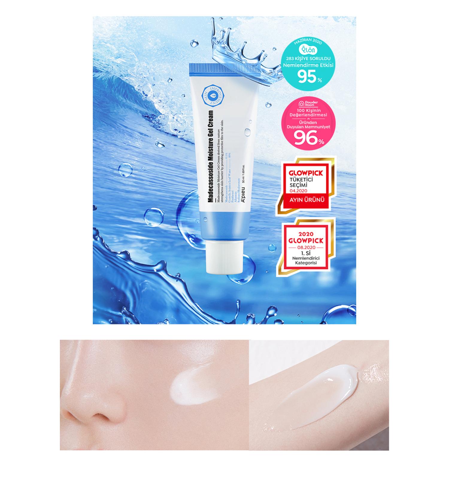 Missha Gel Cream A'pieu Madecassoside Moisture Gel Cream which provides special care for sensitive and damaged skin. - Buy Online on GoSupps.com