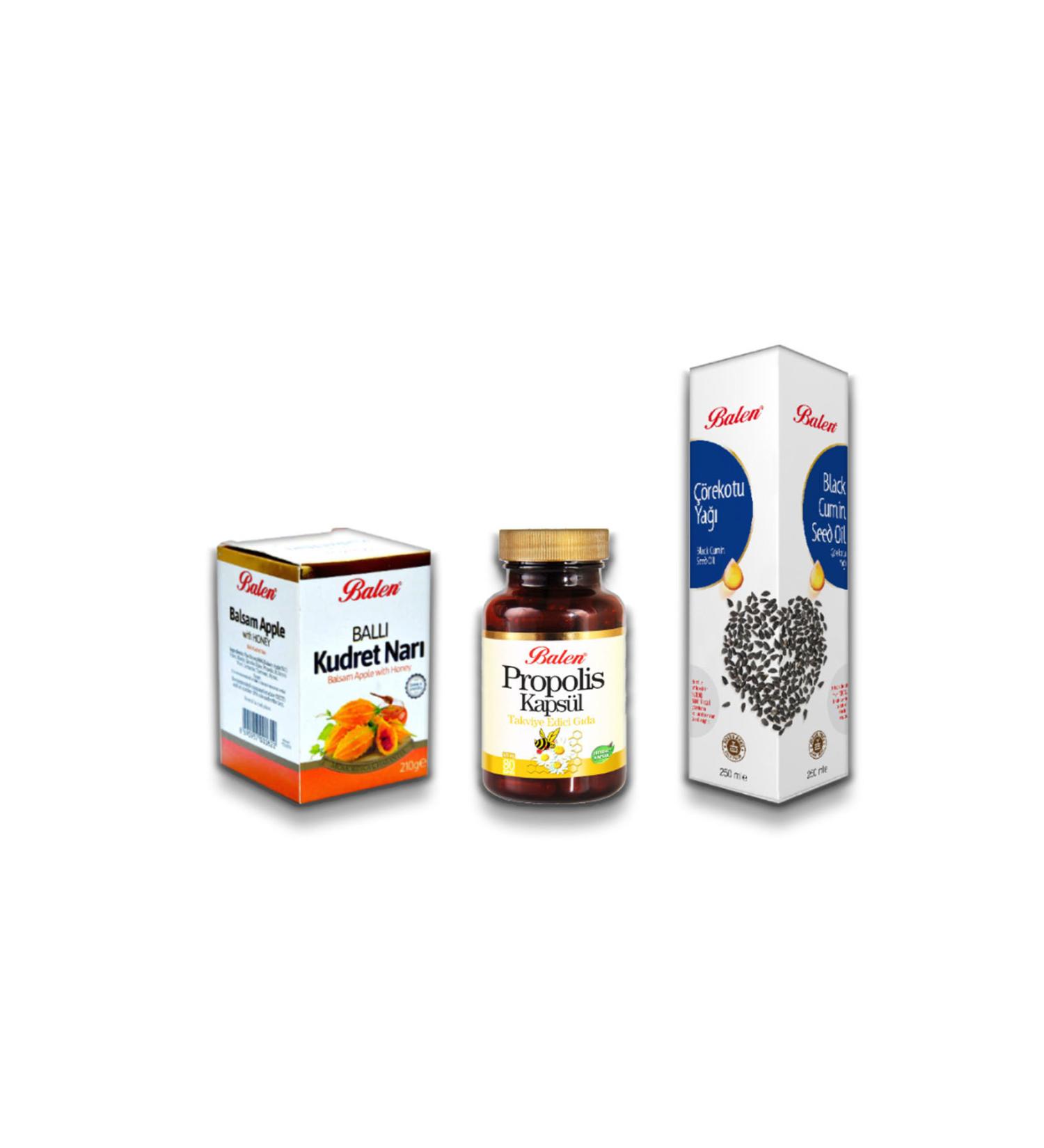 Balen Honeyed Bitter Melon Paste Propolis Capsule Black Cumin Oil