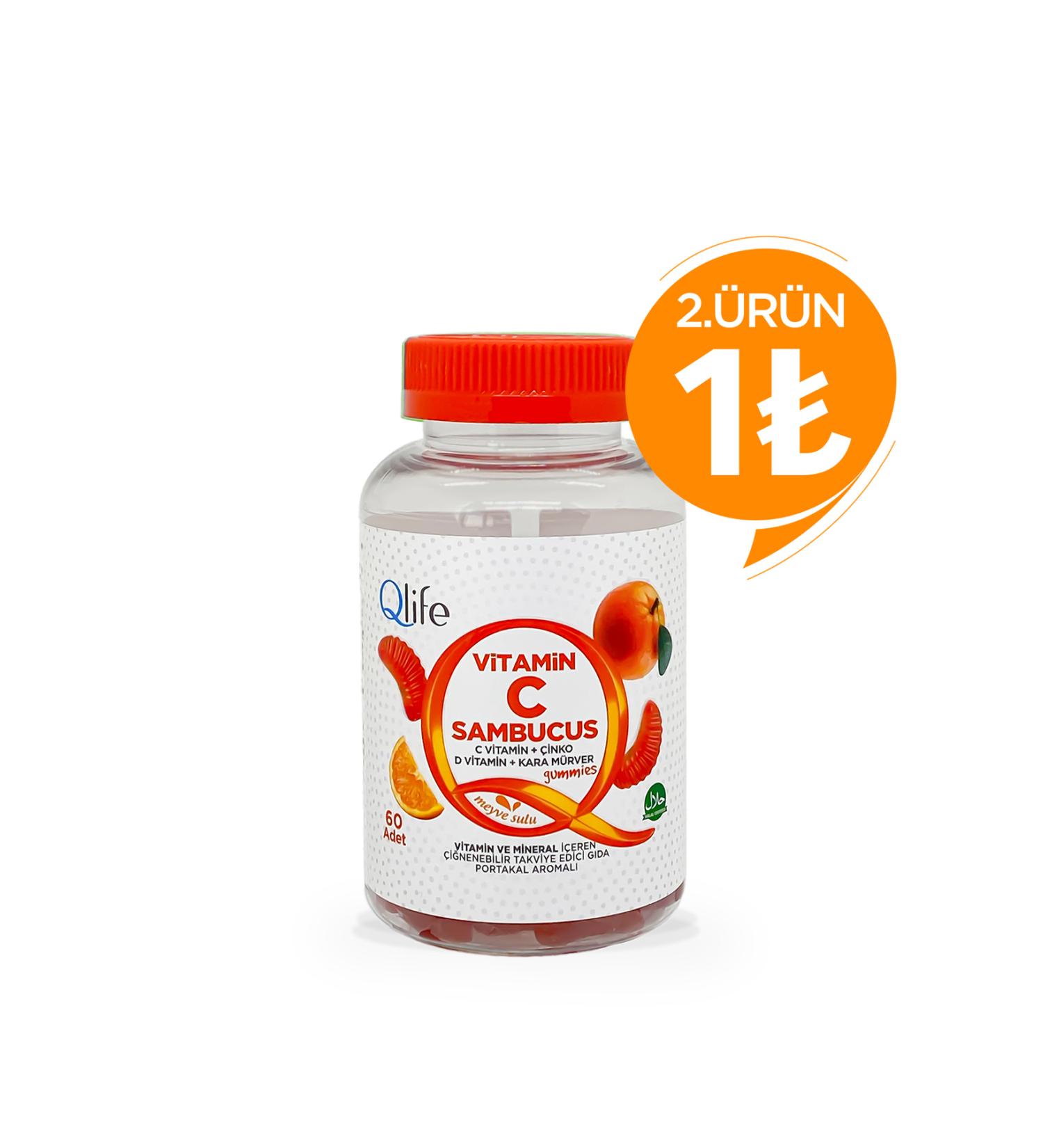 Qlife Vitamin C Sambucus Gummies Chewable 60 Pieces - Buy Online on GoSupps.com
