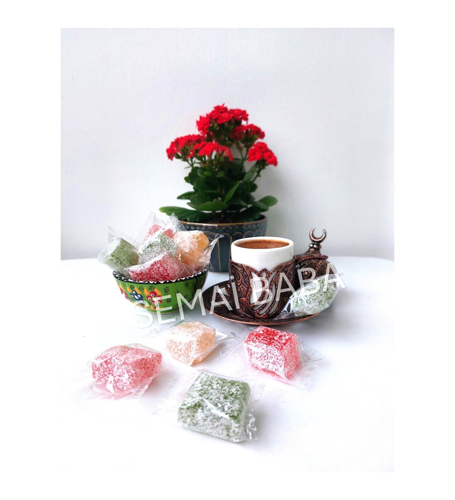 SEMA BABA Turkish Delight With Rose lemon mint orange Aroma-rose lemon mint orange Flavored Single Turkish Delight 1 Kg - Buy Online on GoSupps.com
