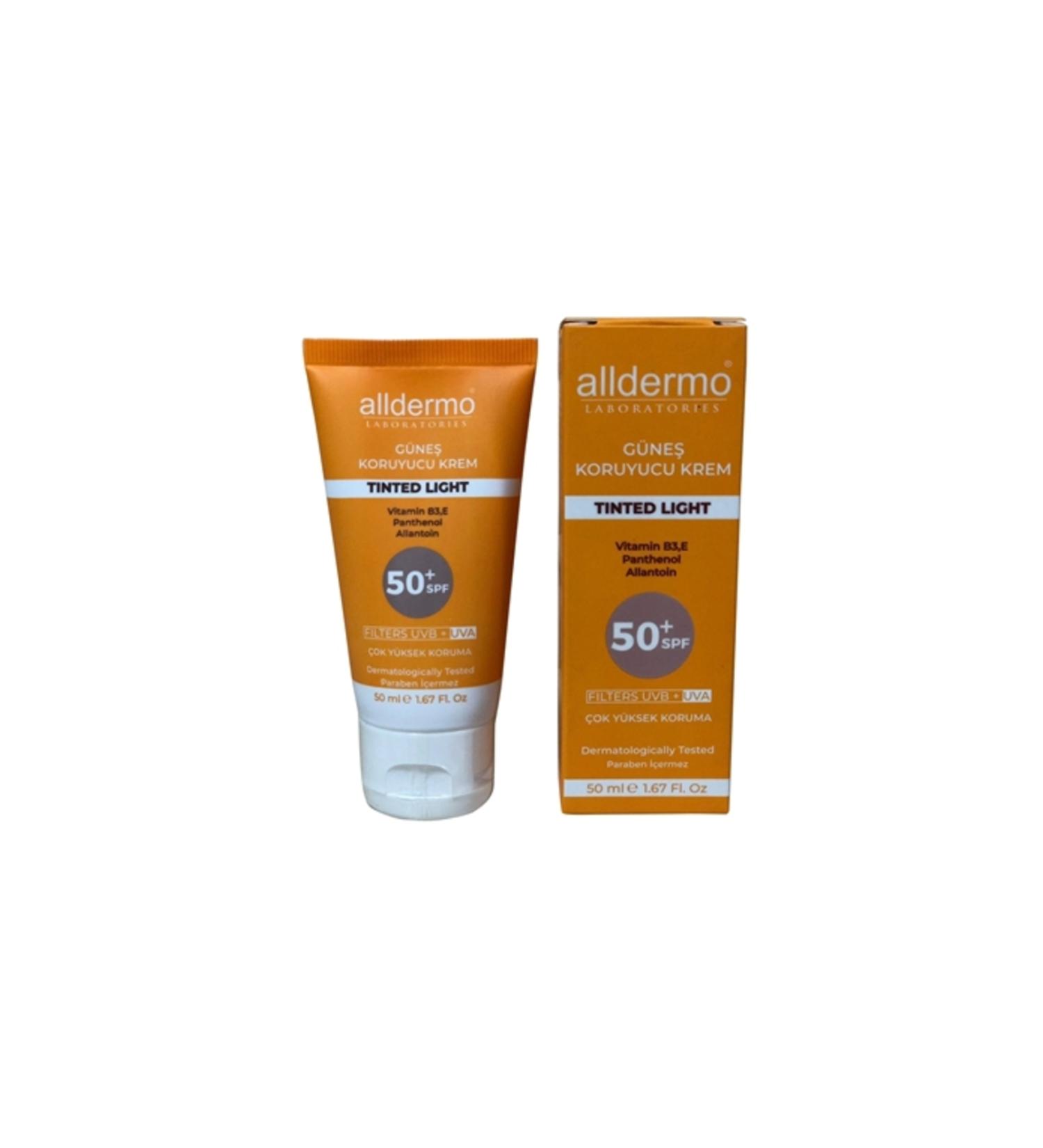 Alldermo Spf 50 Tinted Light Sunscreen Cream 50 ml Tube