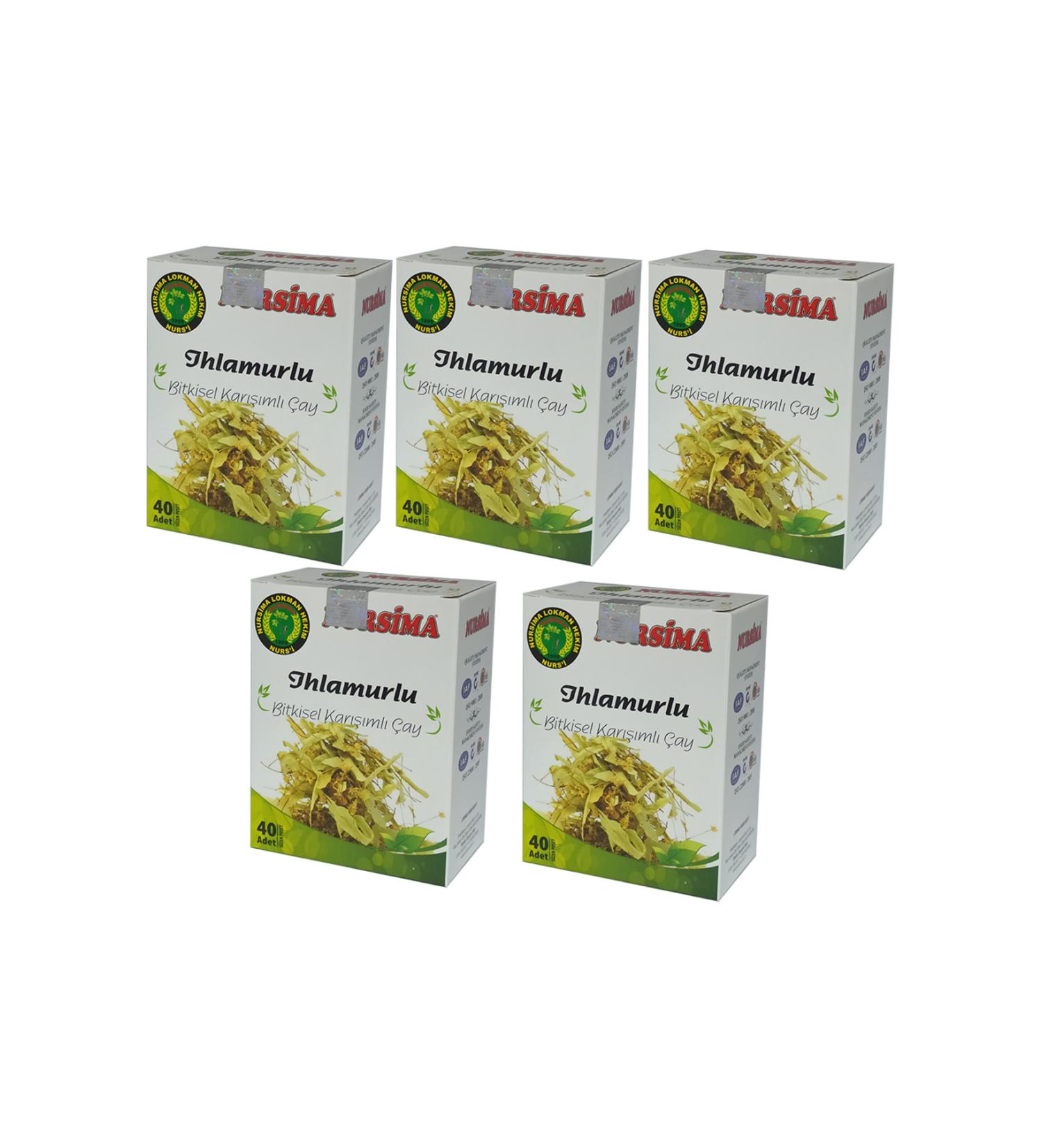 Nursima Linden Herbal Mixed Tea 40's Filter Bags 5 Boxes