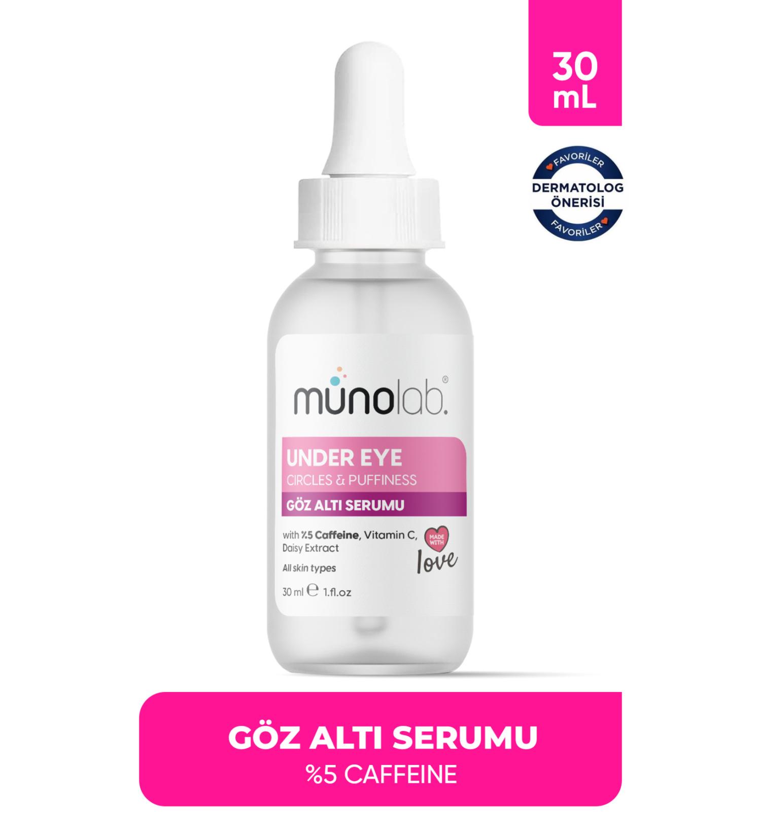 MUNOLAB Under Eye Puffiness Bright Under Eye Appearance Supporting Care Serum (caffeine 5% - Vitamin C) - Buy Online on GoSupps.com
