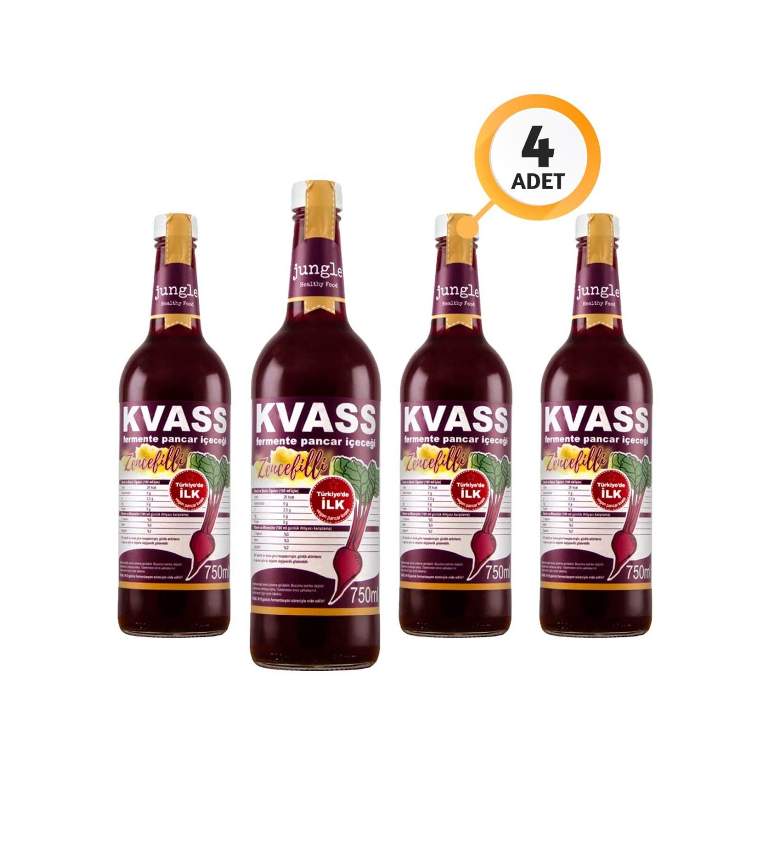 Jungle Healthy Food - Ginger Beet Kvass 4 X 750 ml - Glass Bottle - Buy Online on GoSupps.com
