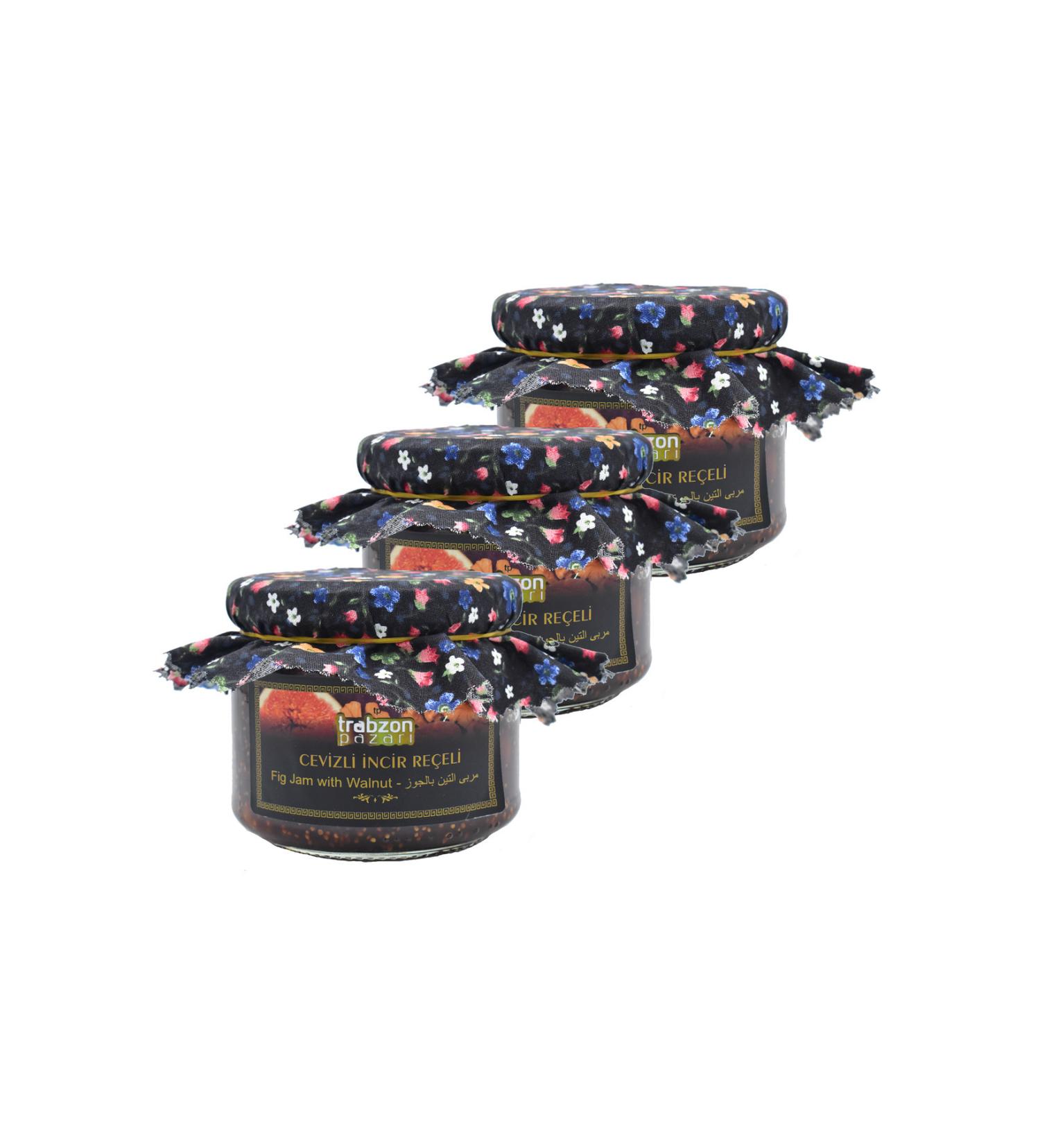 TRABZON PAZARI Natural Walnut Fig Jam 3x330 Gr