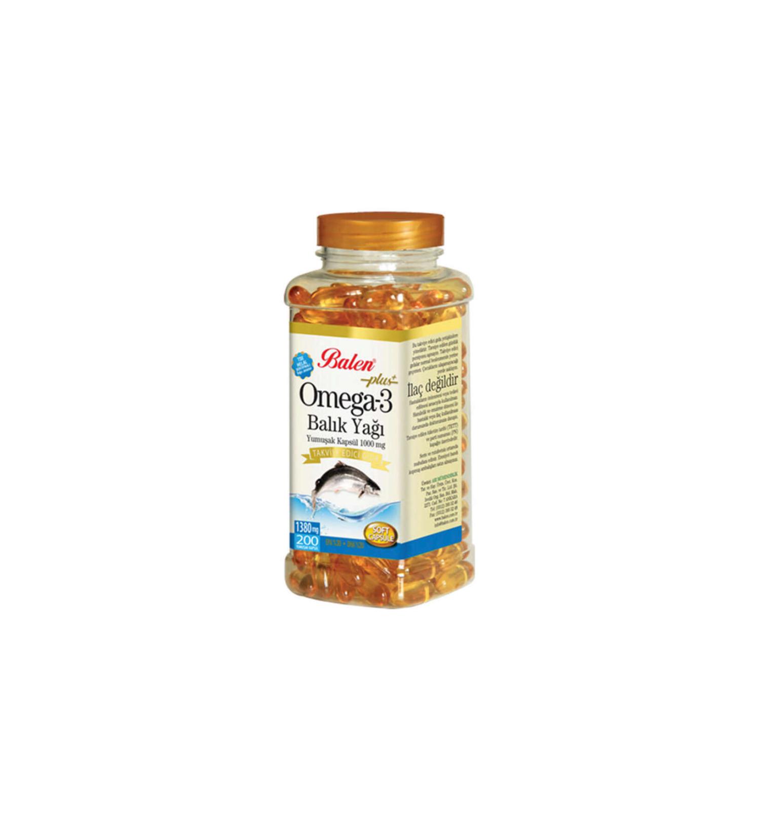 Balen Omega 3 Fish Oil Softgel 1380 Mg* 200 | Omega containing Heart Brain and Eye 570008