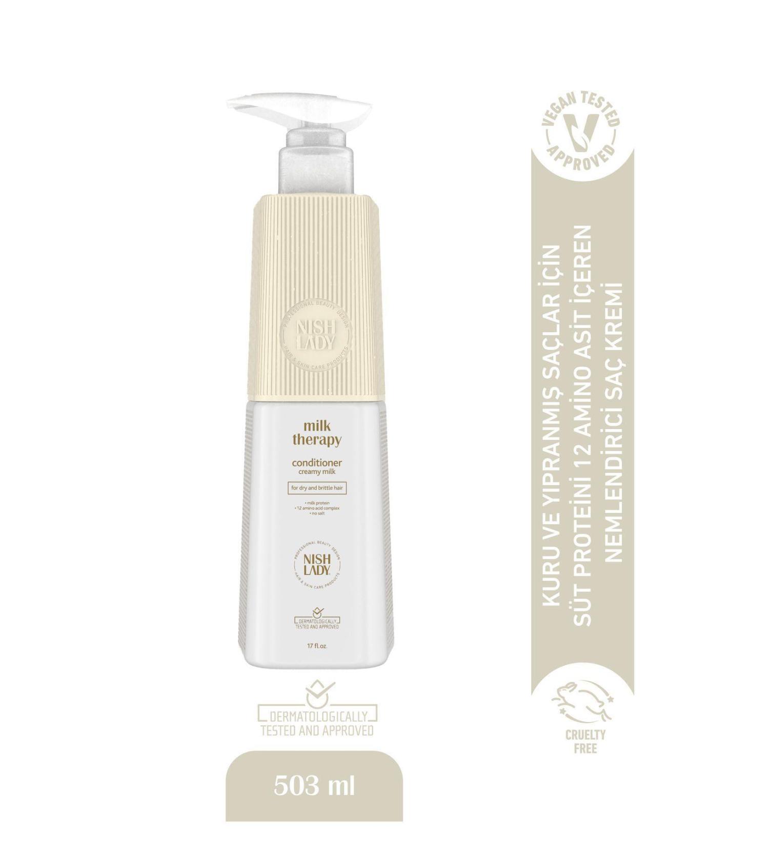 Nishlady Milk Therapy Conditioner Moisturizing Conditioner for Dry and Damaged Hair - Buy Online on GoSupps.com