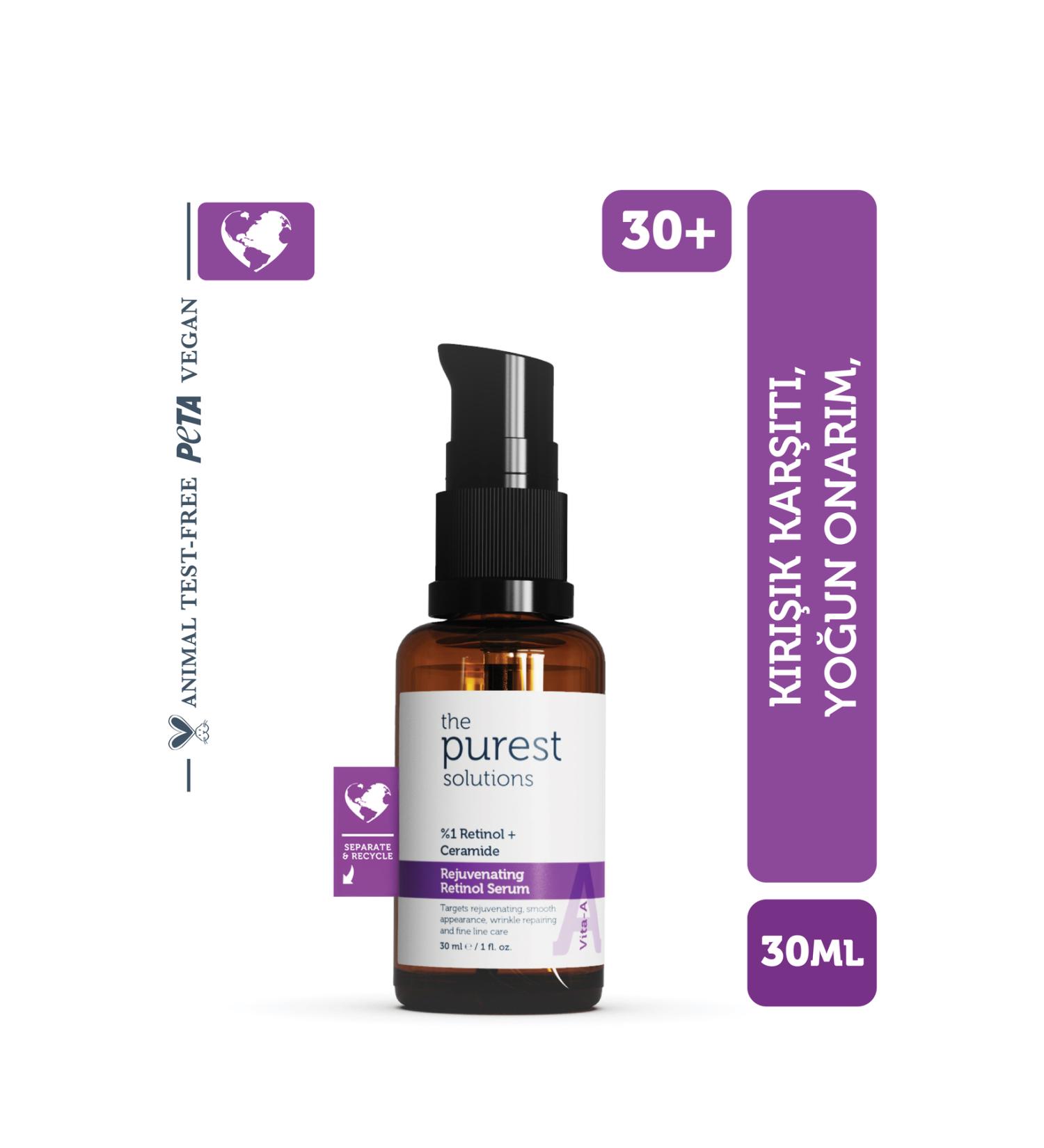 The Purest Solutions Anti-Wrinkle Repairing Retinol (Vitamin A) Night Serum 30 Ml (1% Retinol + Ceramide) - Buy Online on GoSupps.com