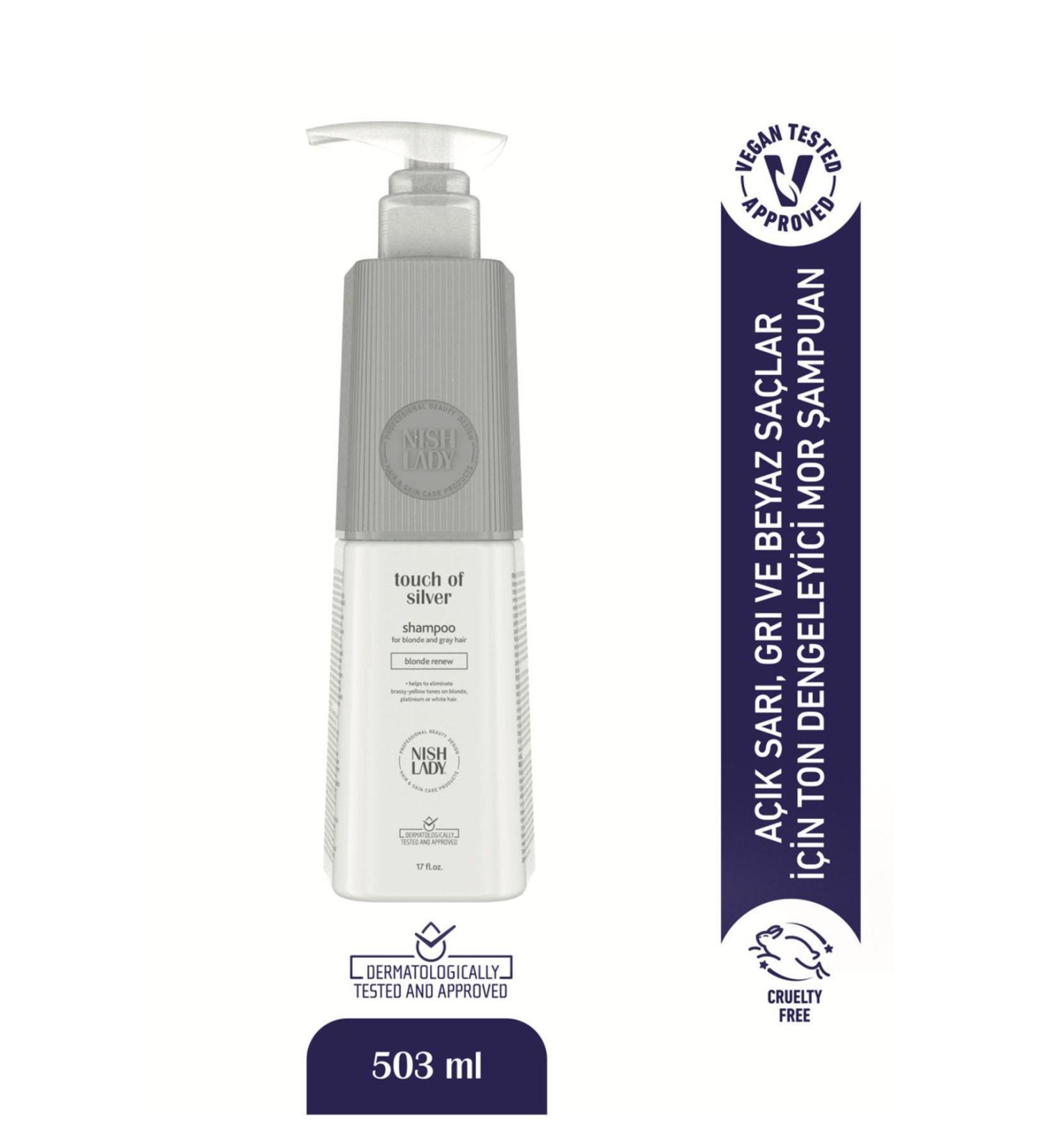 Nishlady Touch Of Silver Purple Shampoo - Purple Shampoo for Light Blonde Gray and White Hair - Buy Online on GoSupps.com