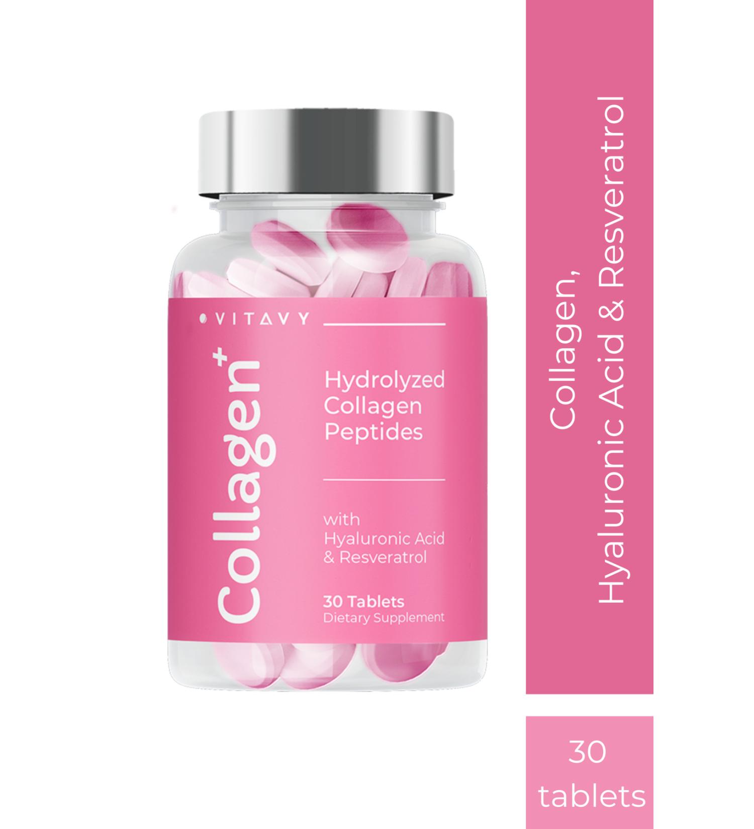 Vitavy Collagen & Hyaluronic Acid & Resveratrol (1x30 Tablets) - Buy Online on GoSupps.com
