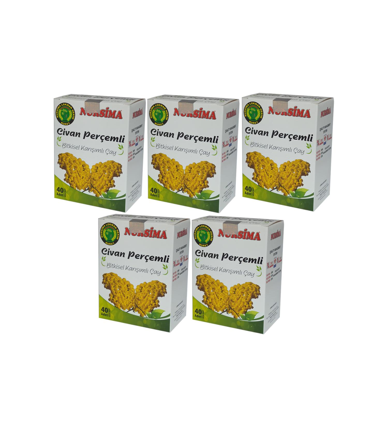 Nursima Yarrow Herbal Mixed Tea 40's Filter Bags 5 Boxes