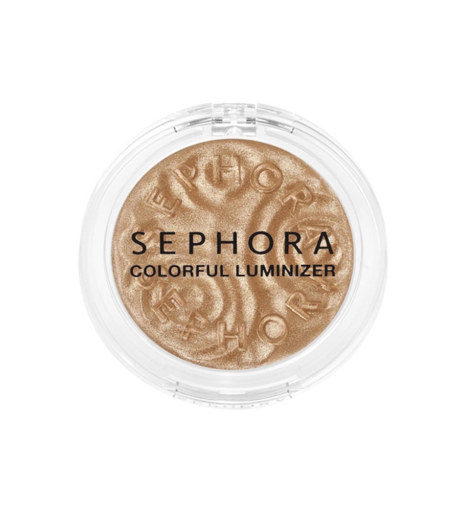 Sephora Shimmer Finish Illuminating Powder / Cosmetologist Glitzy gold
