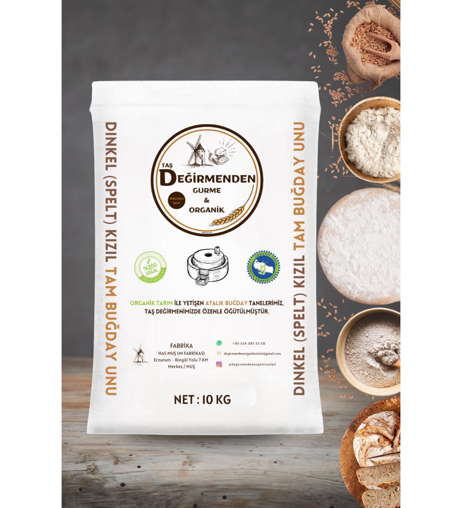 Organic Heirloom Dinkel Spelt Red Whole Wheat Flour from the Mill - 10 Kilos