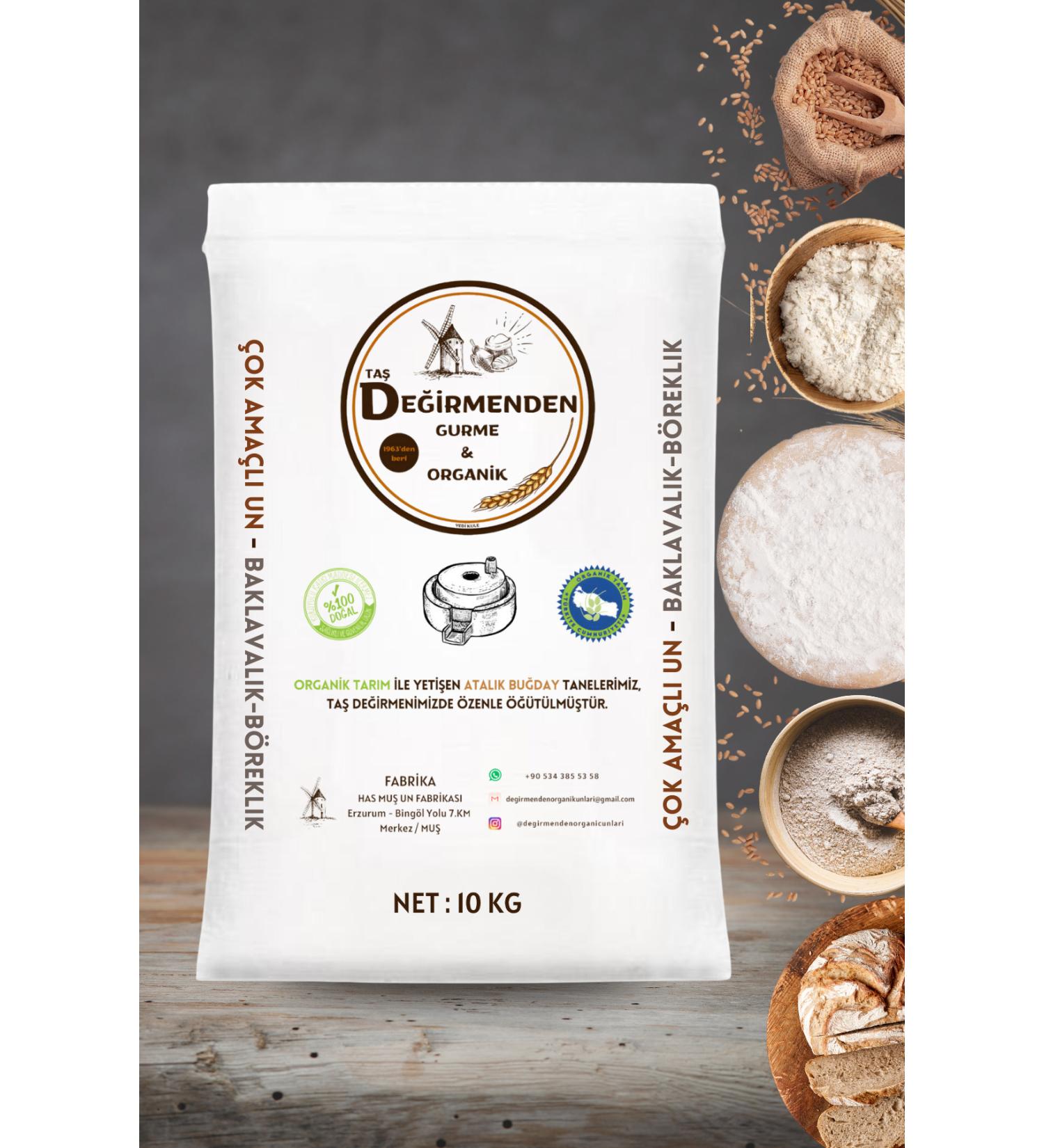 Organic Heirloom Multi-Purpose Flour from the Mill - For Baklava and Pastry - 10 Kilos